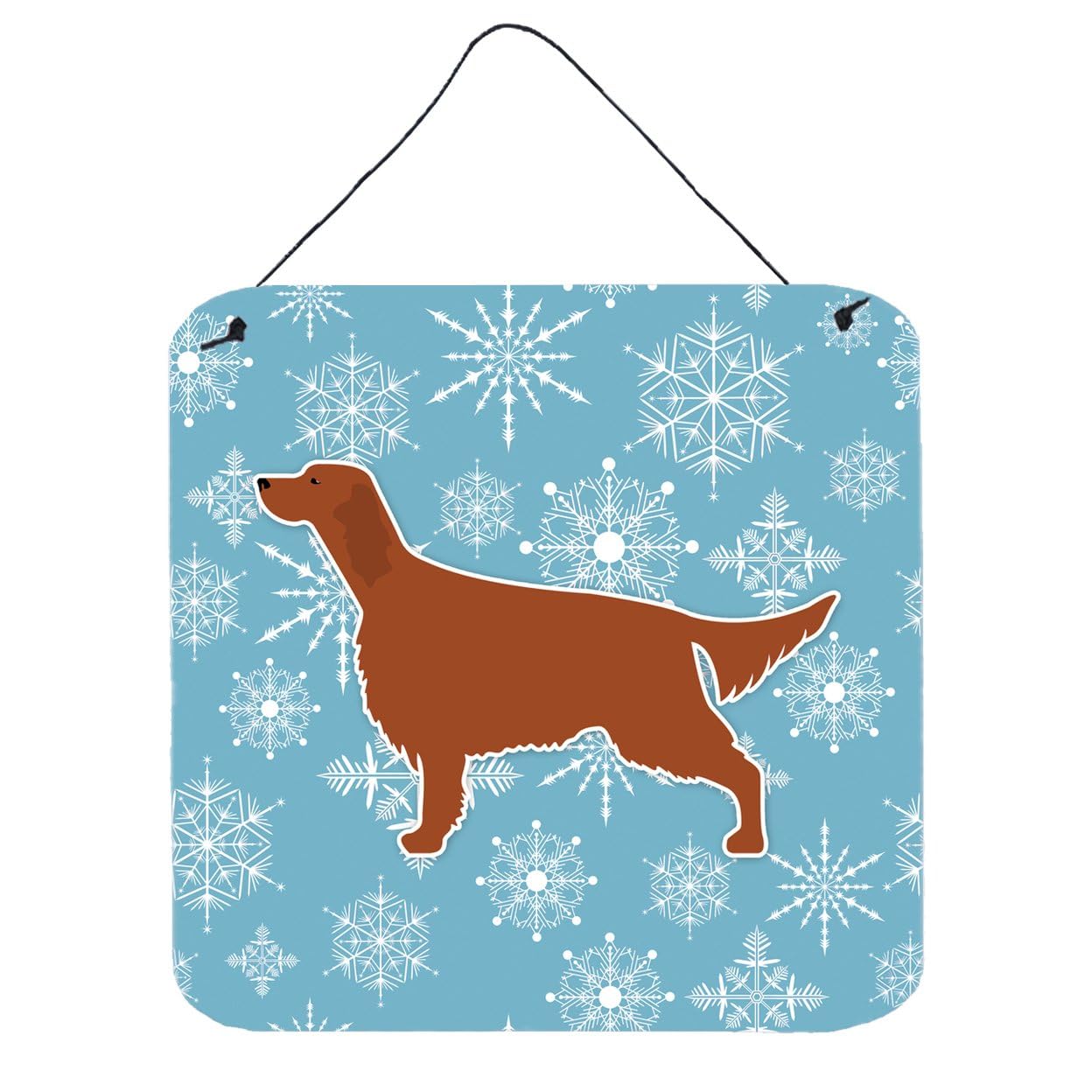 Winter Snowflake Design with Dog Art Wall or Door Hanging Prints
