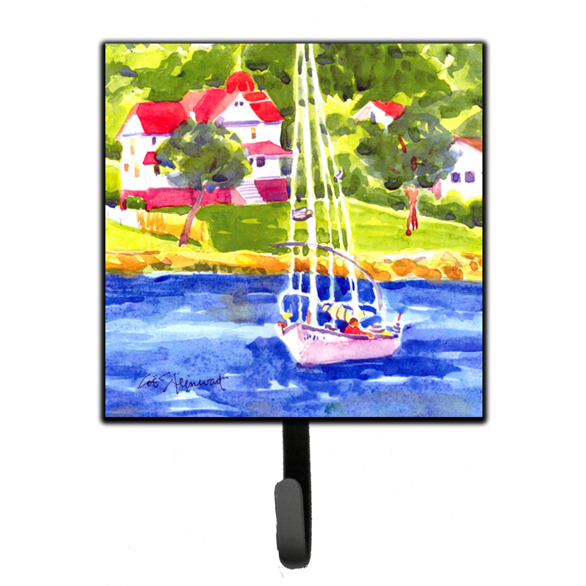 Caroline'S Treasures 6129Sh4 Sailboat On The Lake Leash Holder Or Key Hook, Small, Multicolor