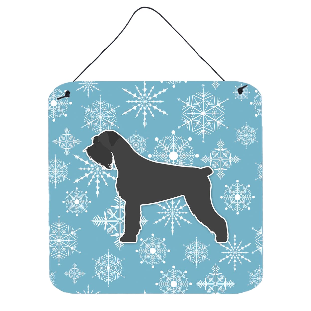 Winter Snowflake Design with Dog Art Wall or Door Hanging Prints