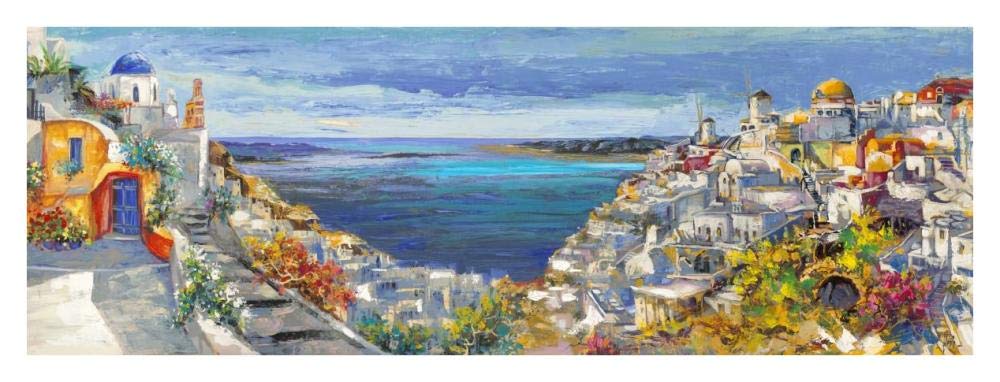 Santorini-Paper Art-38x14”