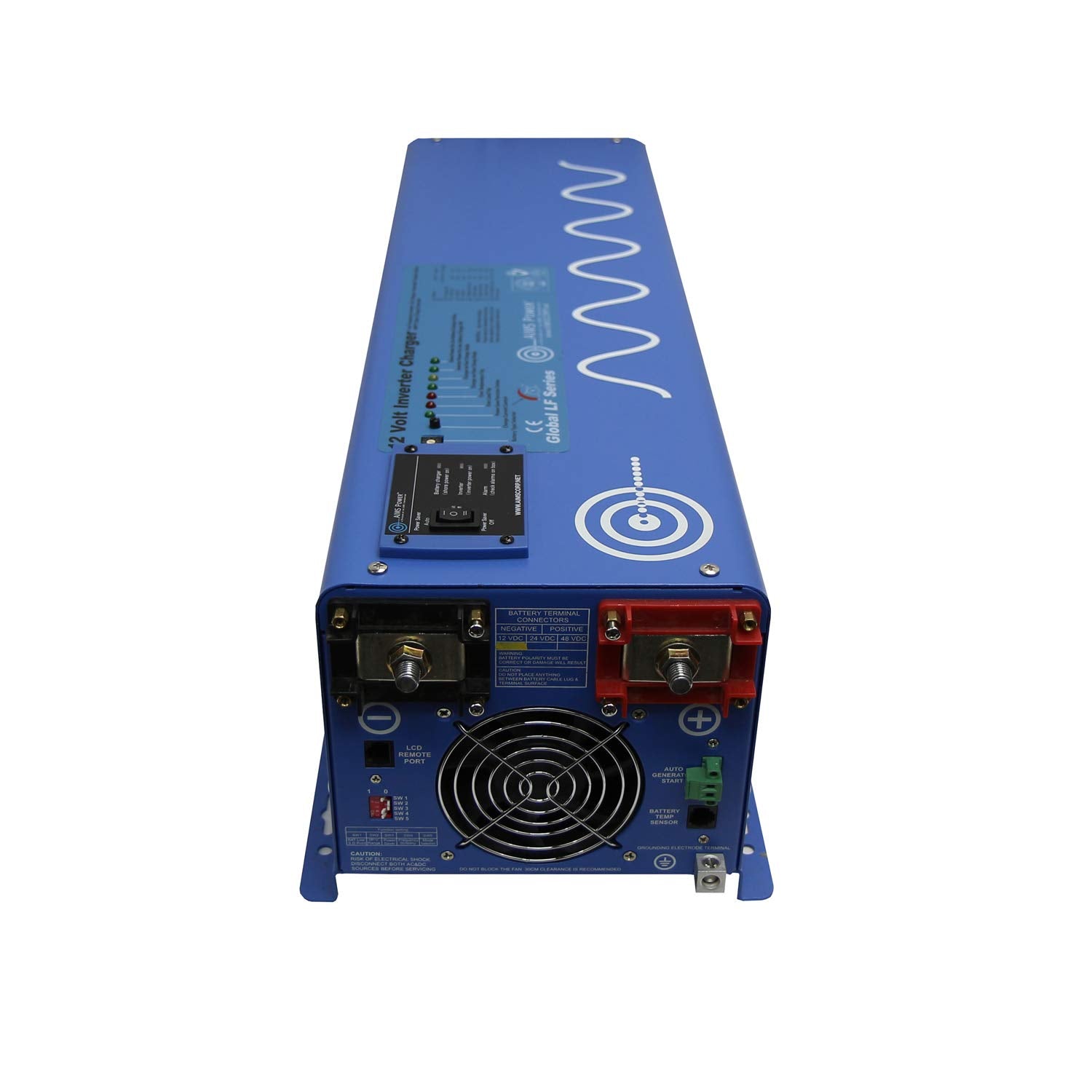 AIMS 4000 Watt Pure Sine Inverter Charger 120/240 Vac output charges with 120 Vac