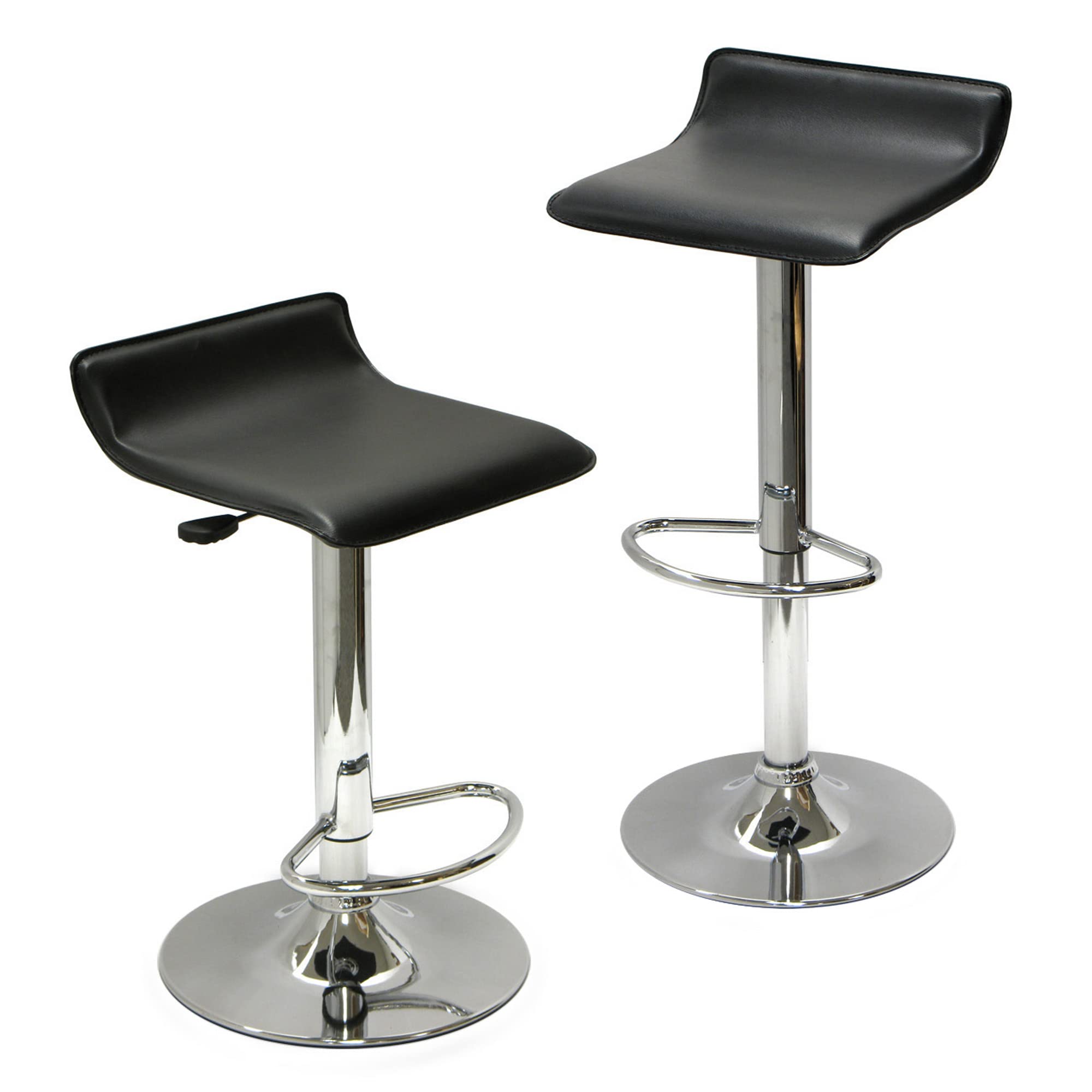 Spectrum 2-Pc Adjustable Swivel Stool Set, Black and Chrome