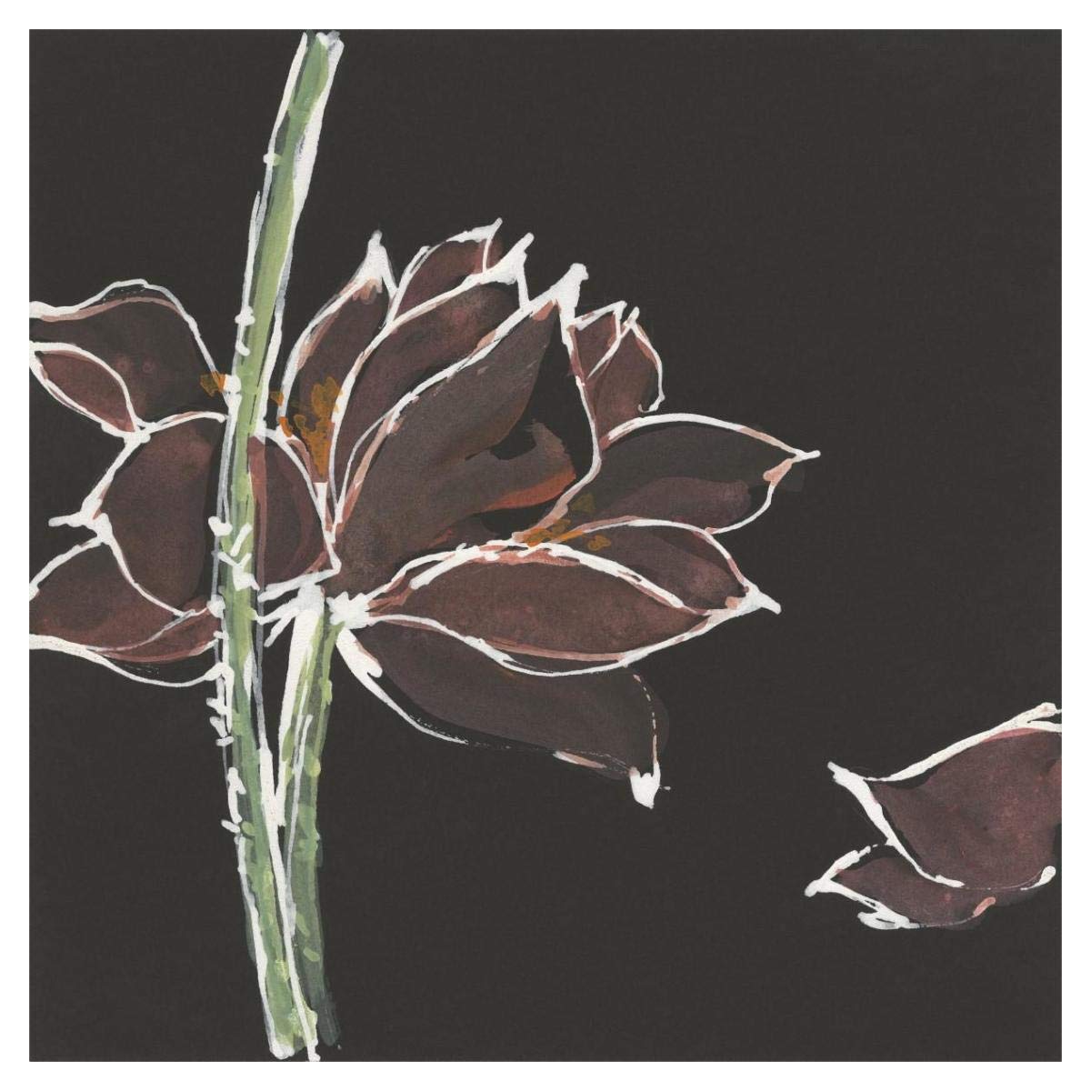 Lotus on Black V -Paper Art-38x38”