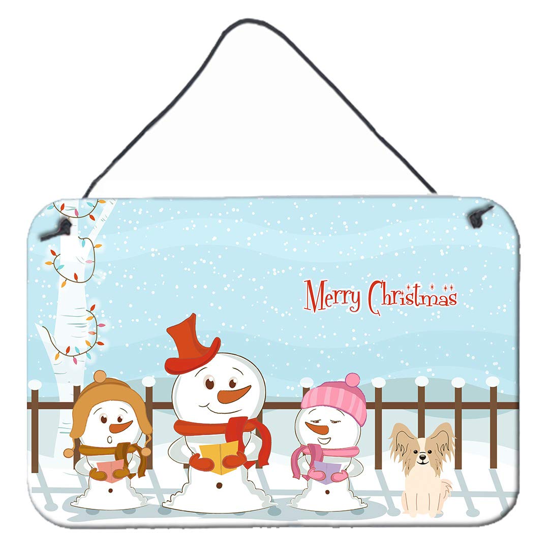 Merry Christmas Carolers Design with Dog Art Wall or Door Hanging Prints