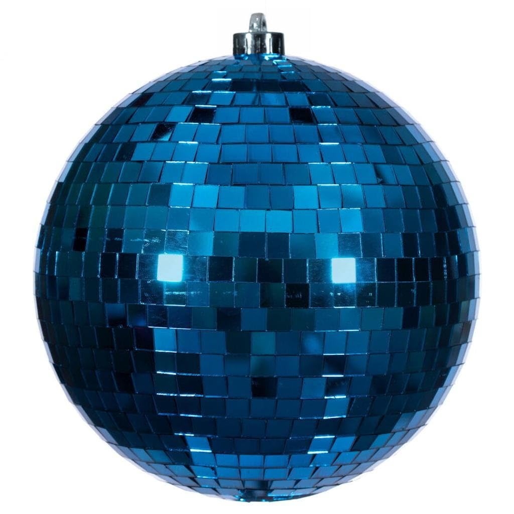 Casafoyer 8” Blue Mirror Ball Ornament - (Pack Of 2)