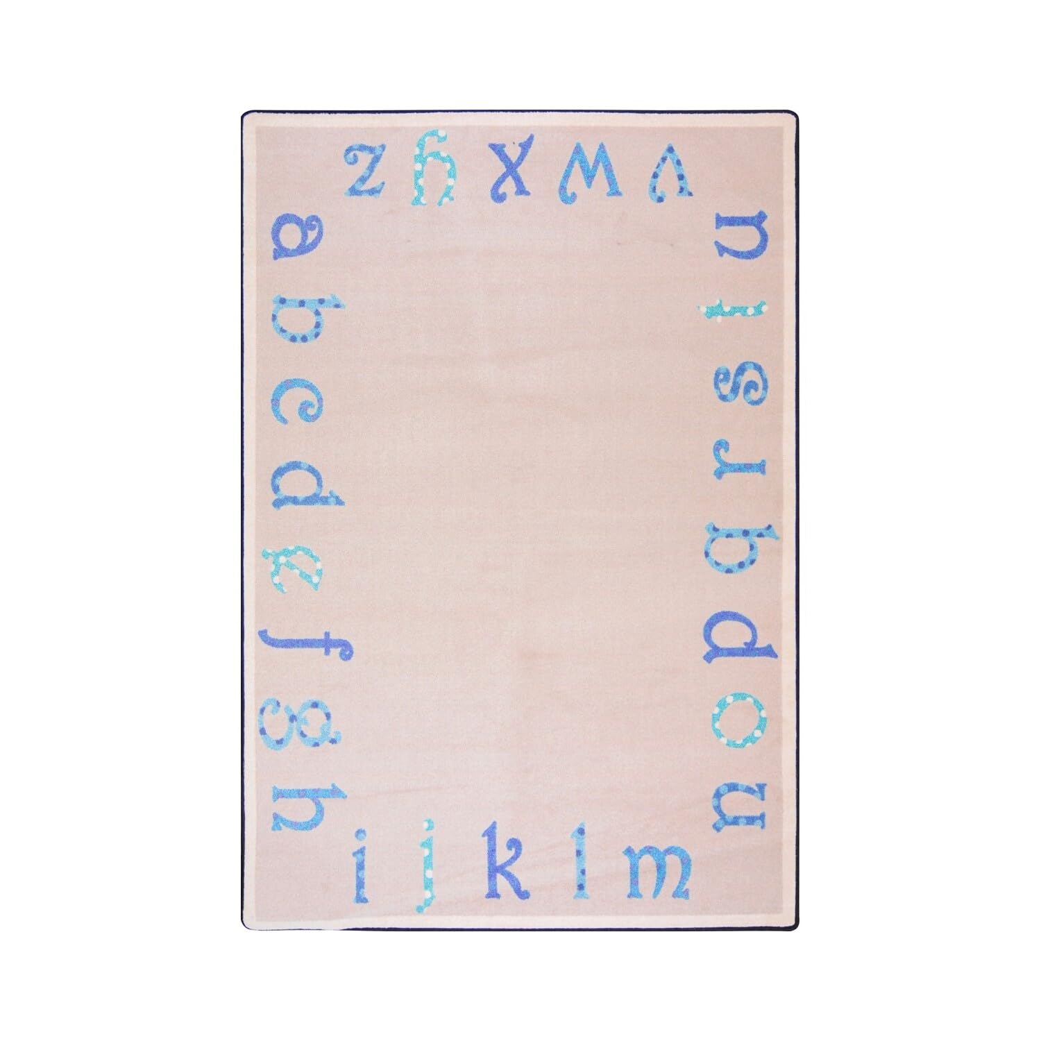 Polka Dot ABCs 310 x 54??area rug in color Blue