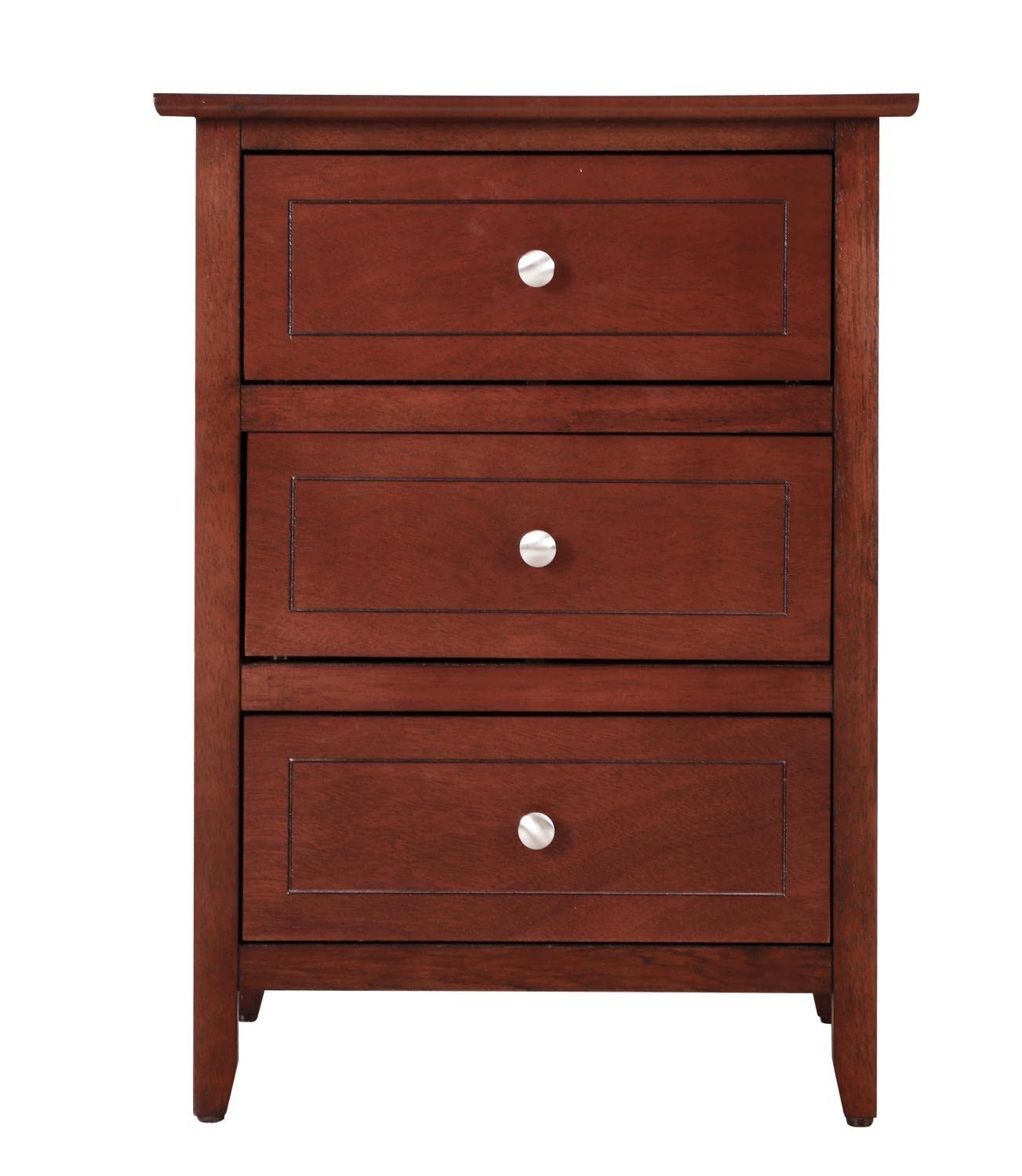 Daniel 3-Drawer Cherry Nightstand (25 in. H x 15 in. W x 19 in. D)