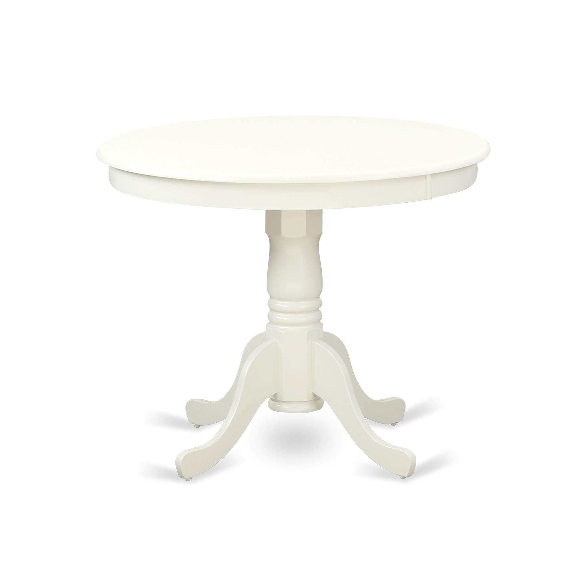 Yardlio Cozy Linen White Round Kitchen Table - Perfect for Family Gatherings