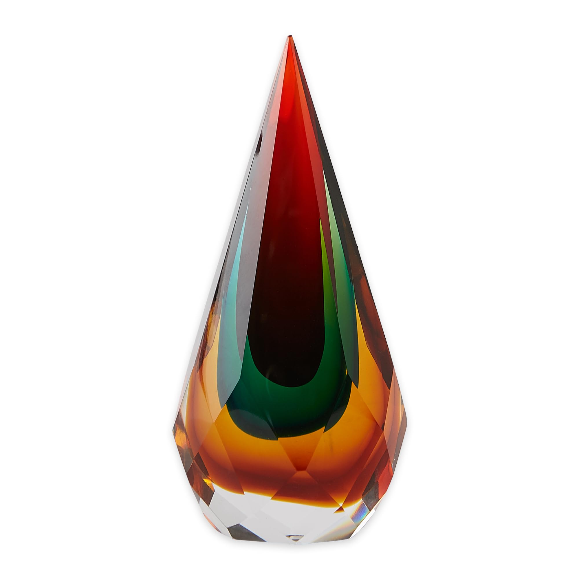 FACETED TEARDROP ART GLASS