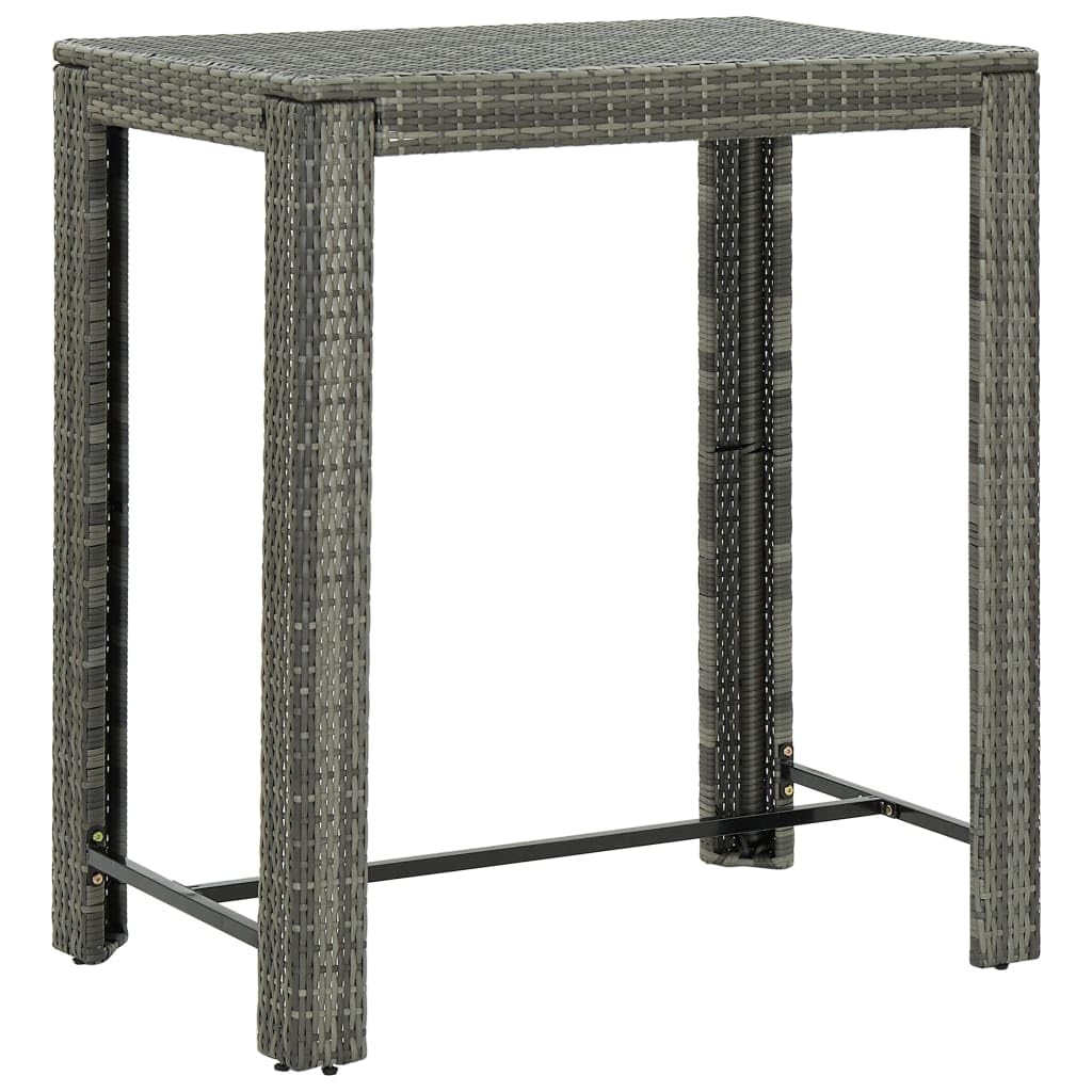 vidaXL Garden Bar Table Gray 39.4x23.8??43.5??Poly Rattan