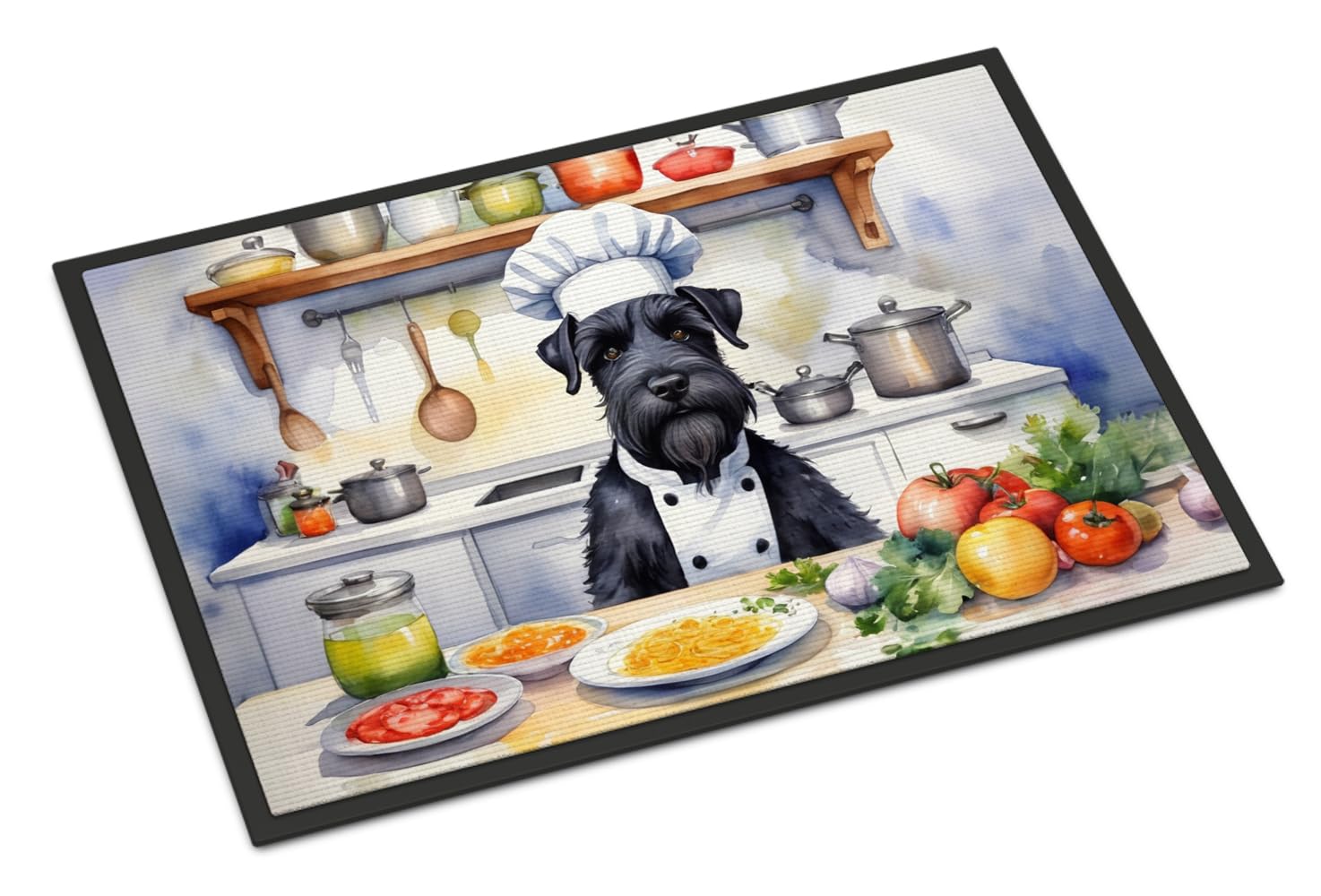 Carolines Treasures DAC6256JMAT Giant Schnauzer The Chef Doormat Front Door Mat Indoor Outdoor Rugs for Entryway, Non Slip Washable Low Pile, 24H X 36W