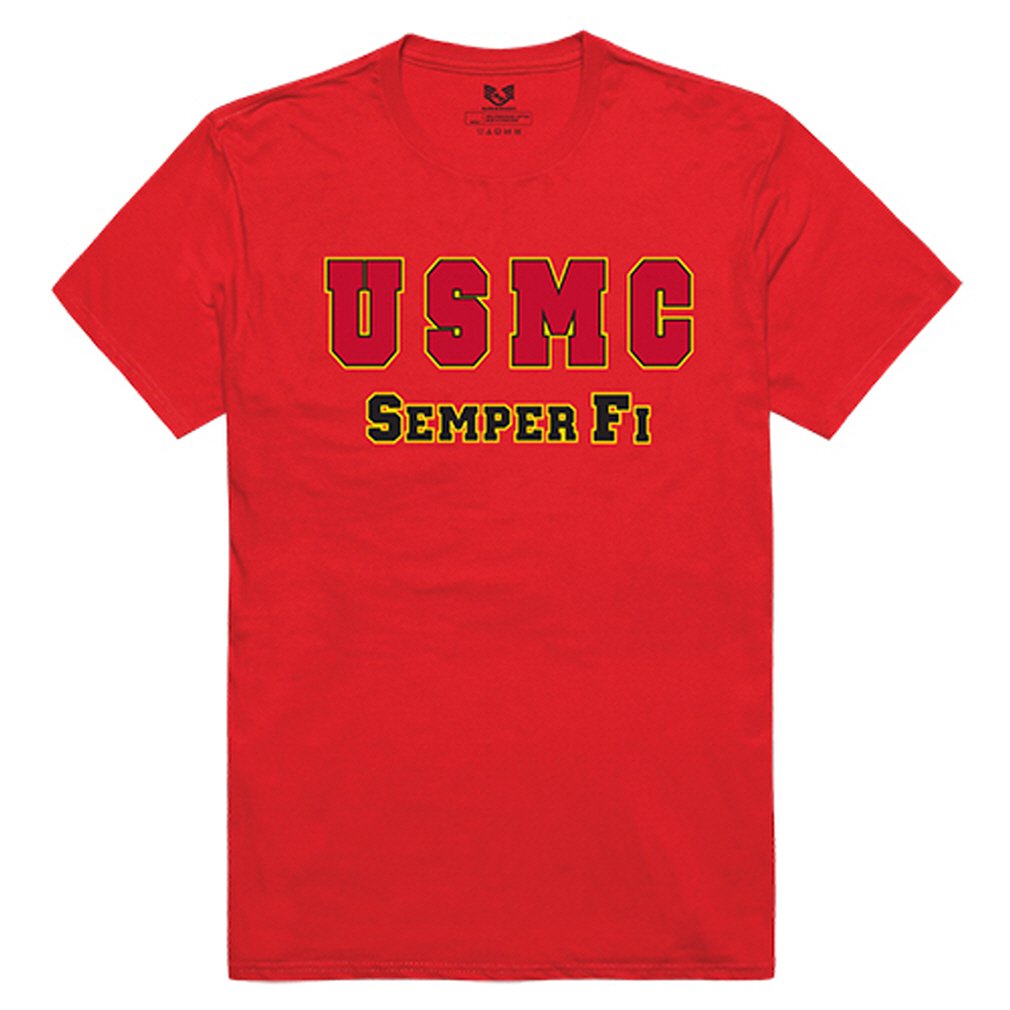 Relaxed Graphic Ts, USMC, Red, S