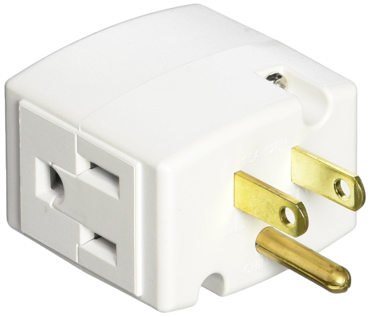 Leviton 692-W 15 Amp, 125 Volt, Triple Cube Grounding Adapter, White