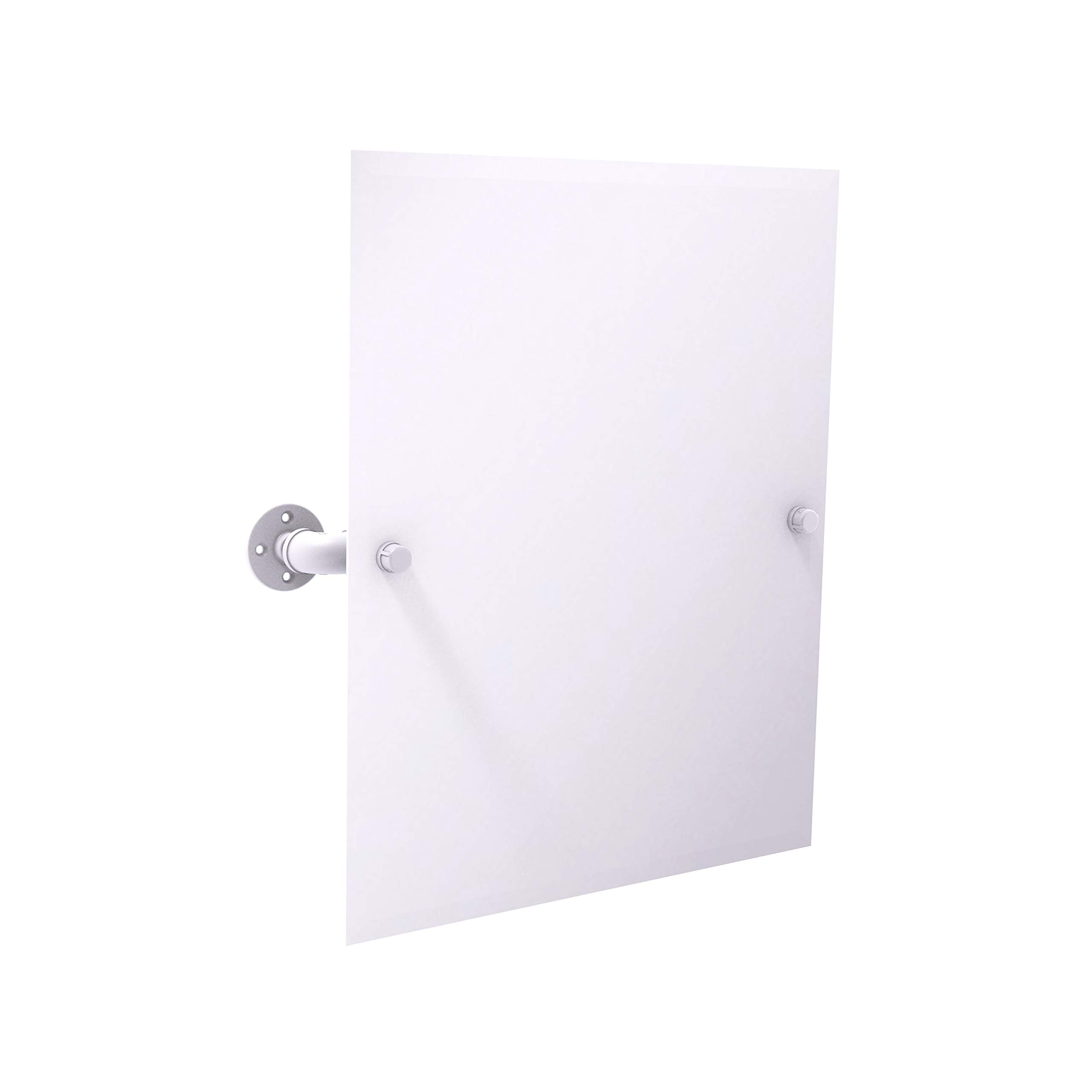 Pipeline Collection Frameless Rectangular Wall Mounted Tilt Mirror - Matte White