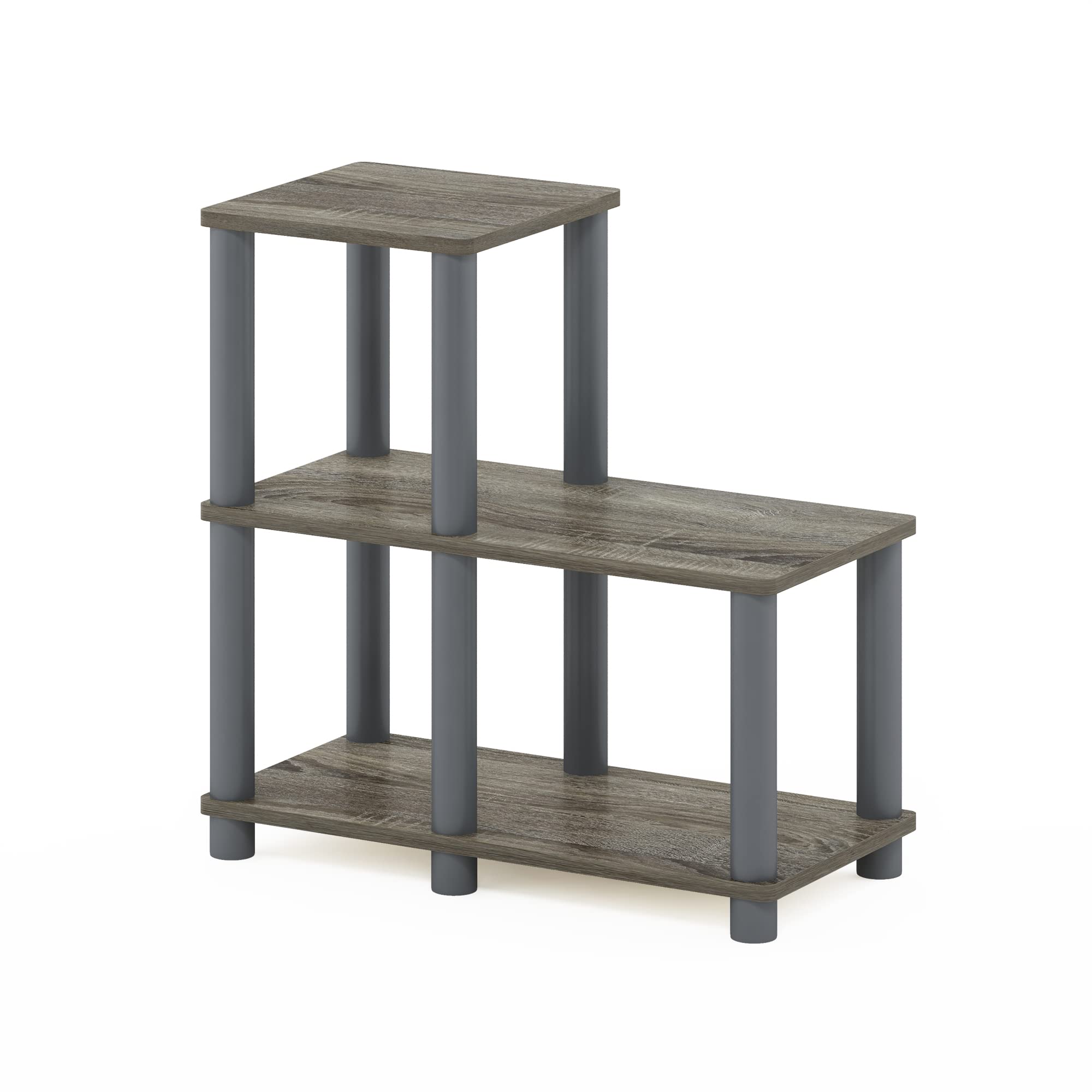 Furinno 14032GY/GY Turn-N-Tube Accent Decorative Shelf, French Oak/Grey