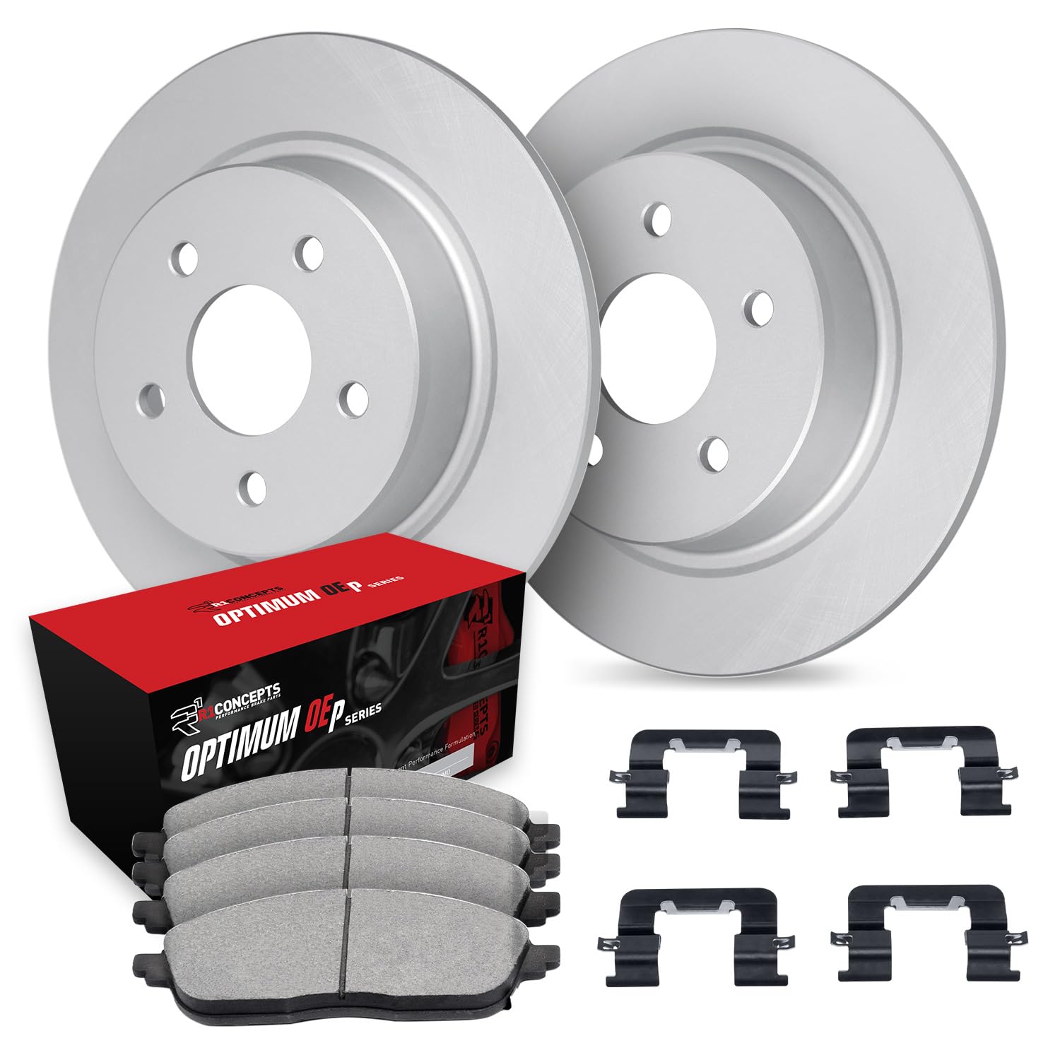 R1 Concepts Carbon Coated Disc Brake Rotor Set with Optimum Oe Pads and Hardware WDUH1-21064