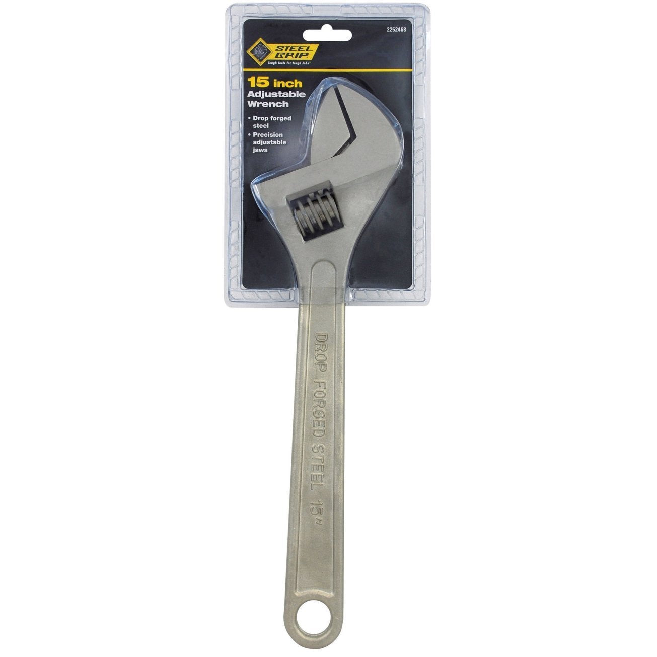 Steelgrip 2252468 Adjustable Wrench, 15,Nickel-Chrome