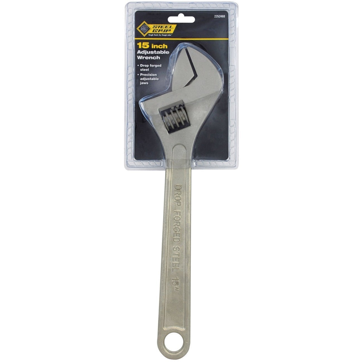 Steelgrip 2252468 Adjustable Wrench, 15,Nickel-Chrome