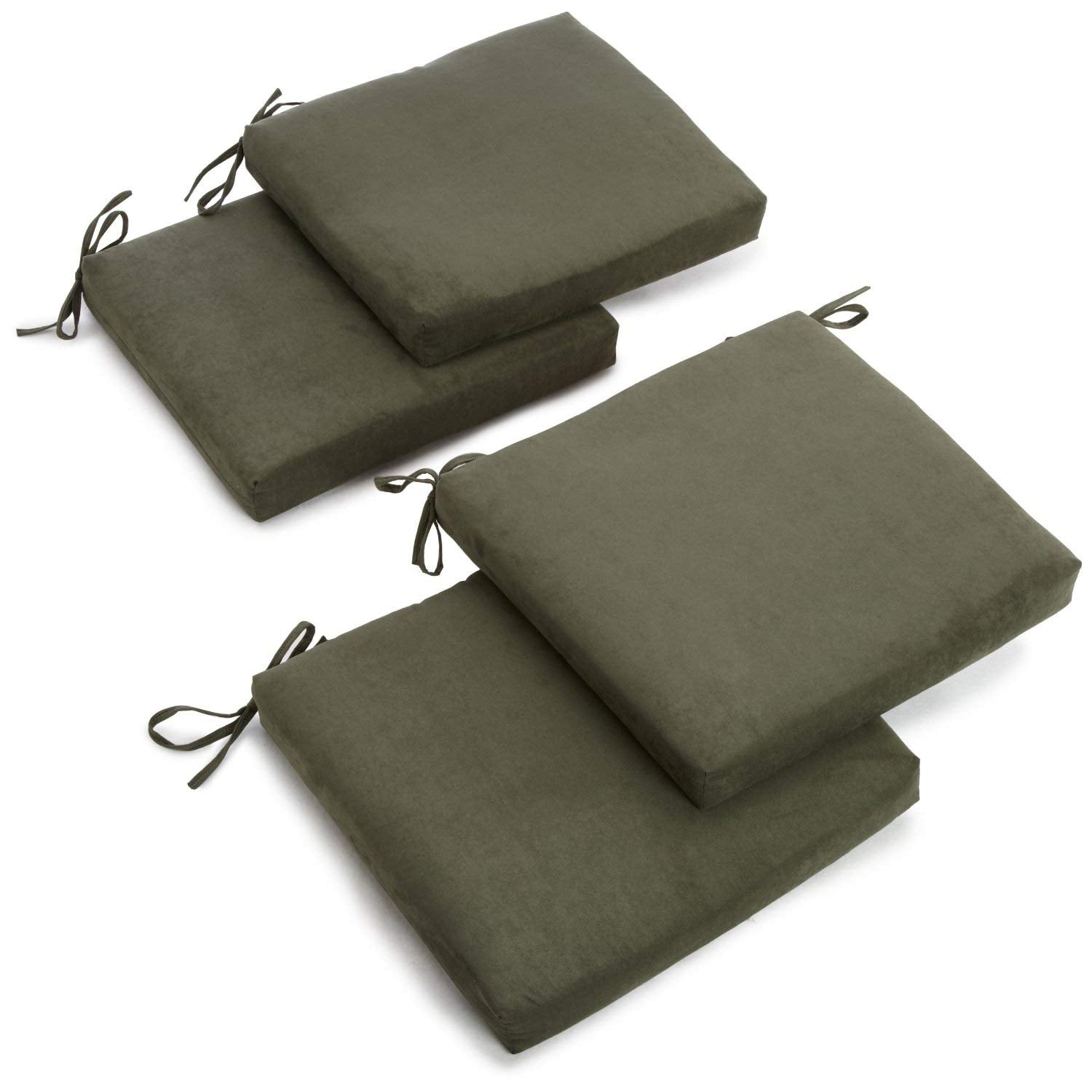 20-inch by 19-inch Polyester Chair Cushion (Set of Four) - Hunter Green