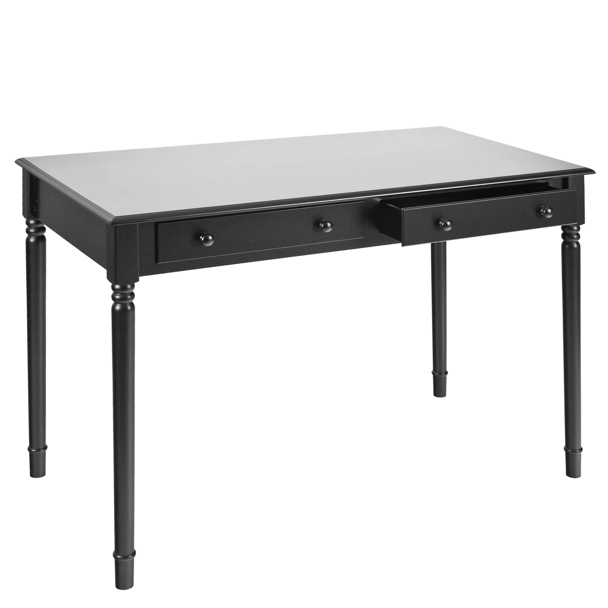 Holly & Martin Parker 2-Drawer Writing Desk-Satin Black