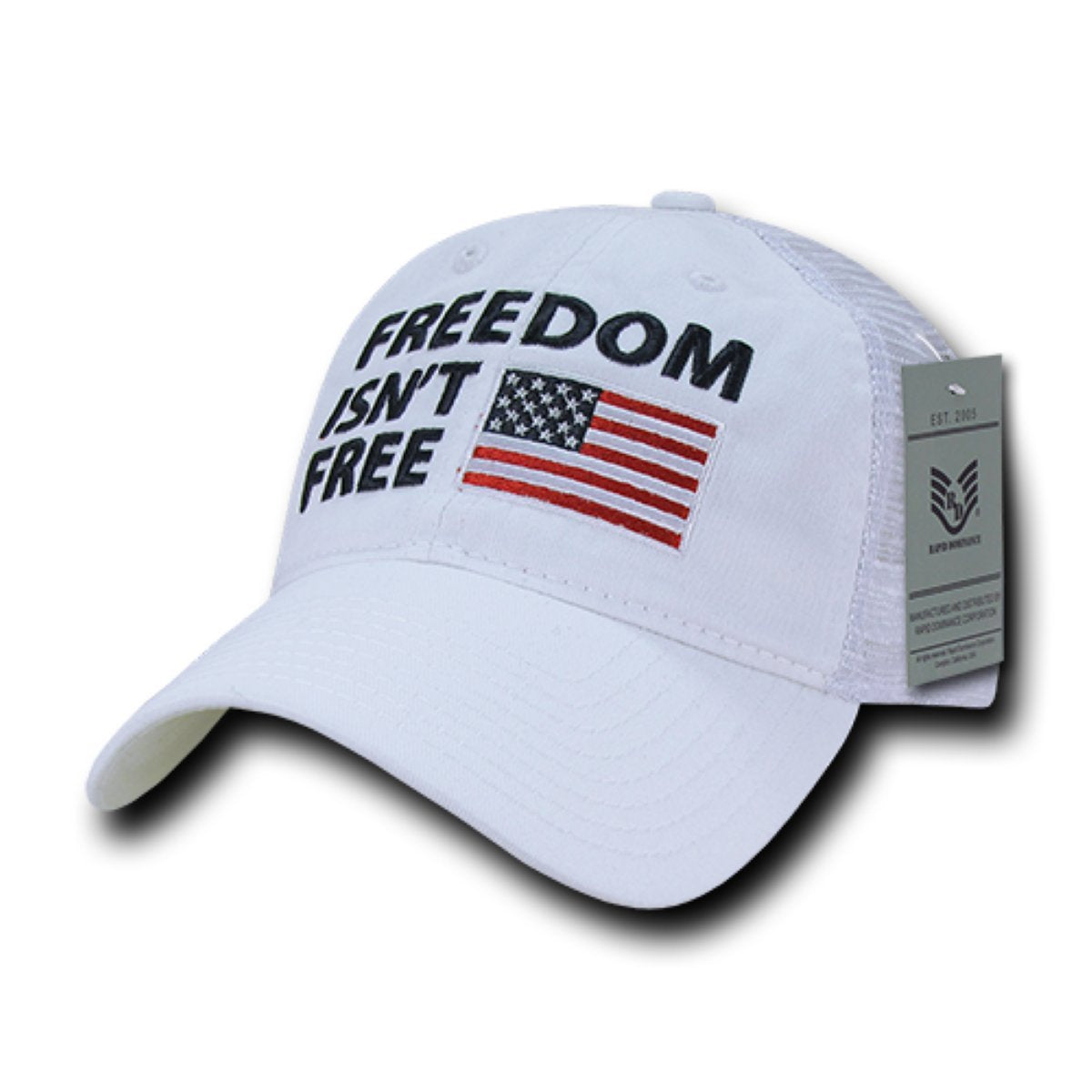 Relaxed Trucker USA Cap, Freedom, White