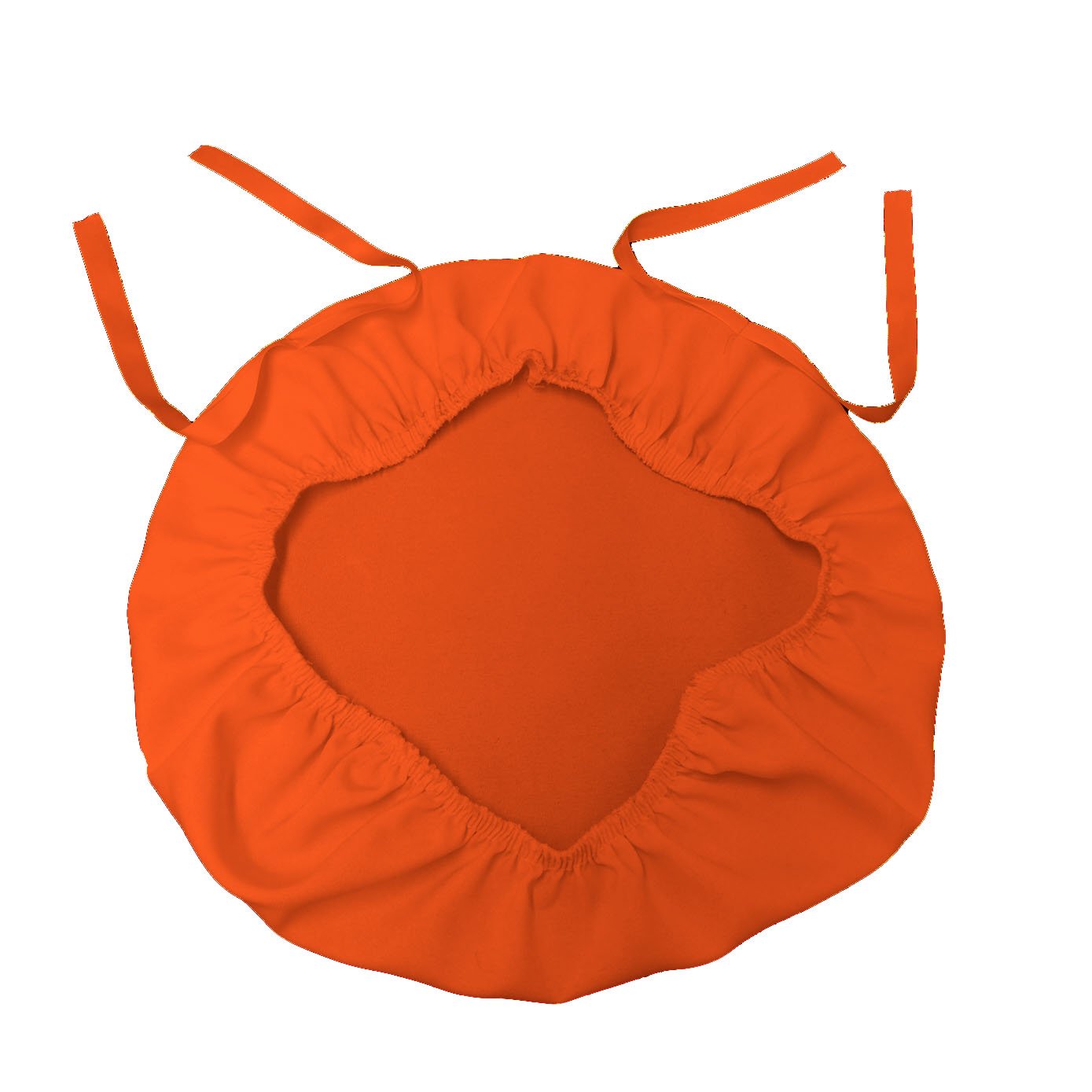 LA Linen Pack-4 Polyester Poplin Chiavari Chair Cushion Cover , Orange