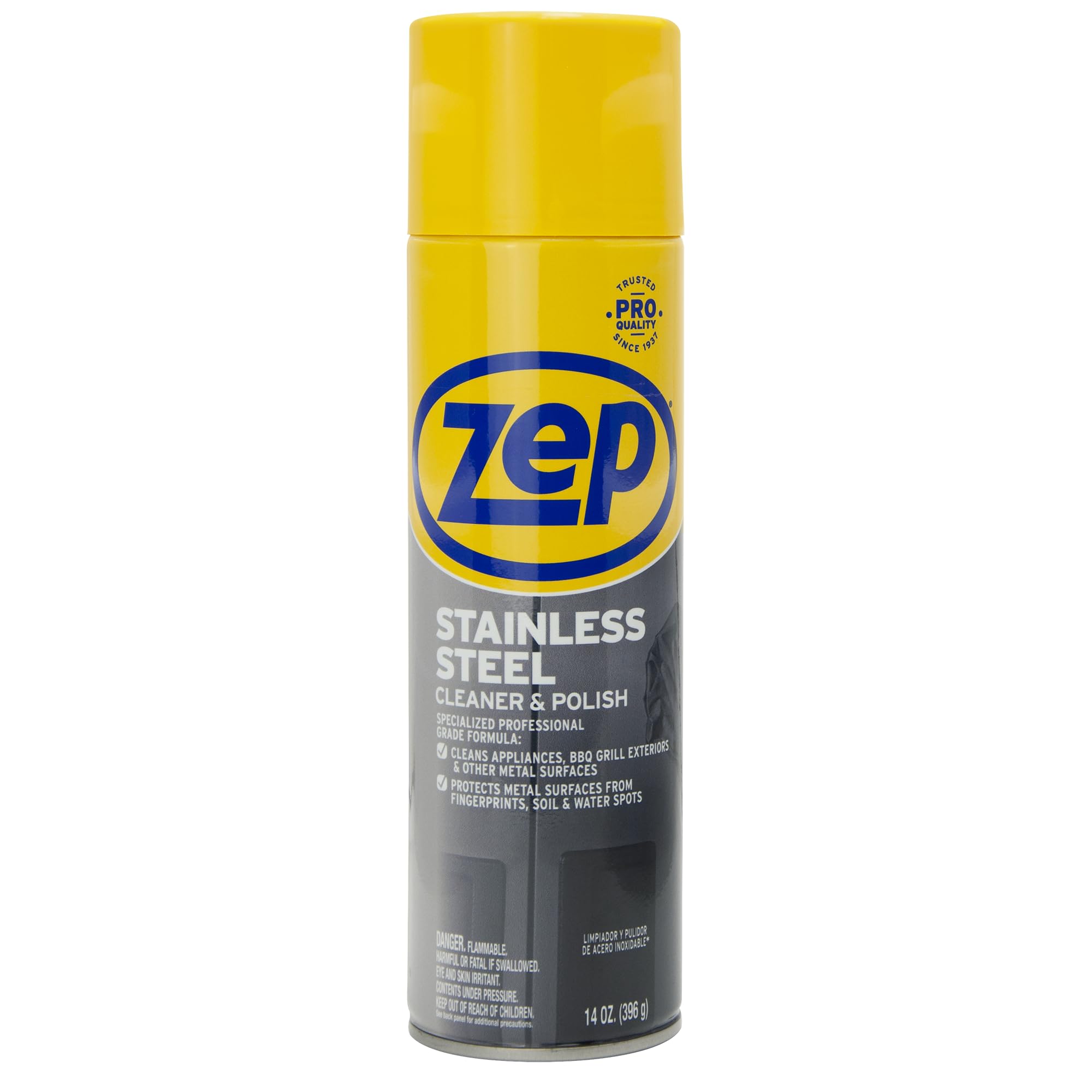 Zep Stainless Steel Cleaner And Polish 14 Ounces - Zusstl14 - Protects Metal Surfaces From Fingerprints, Soil And Waterspots