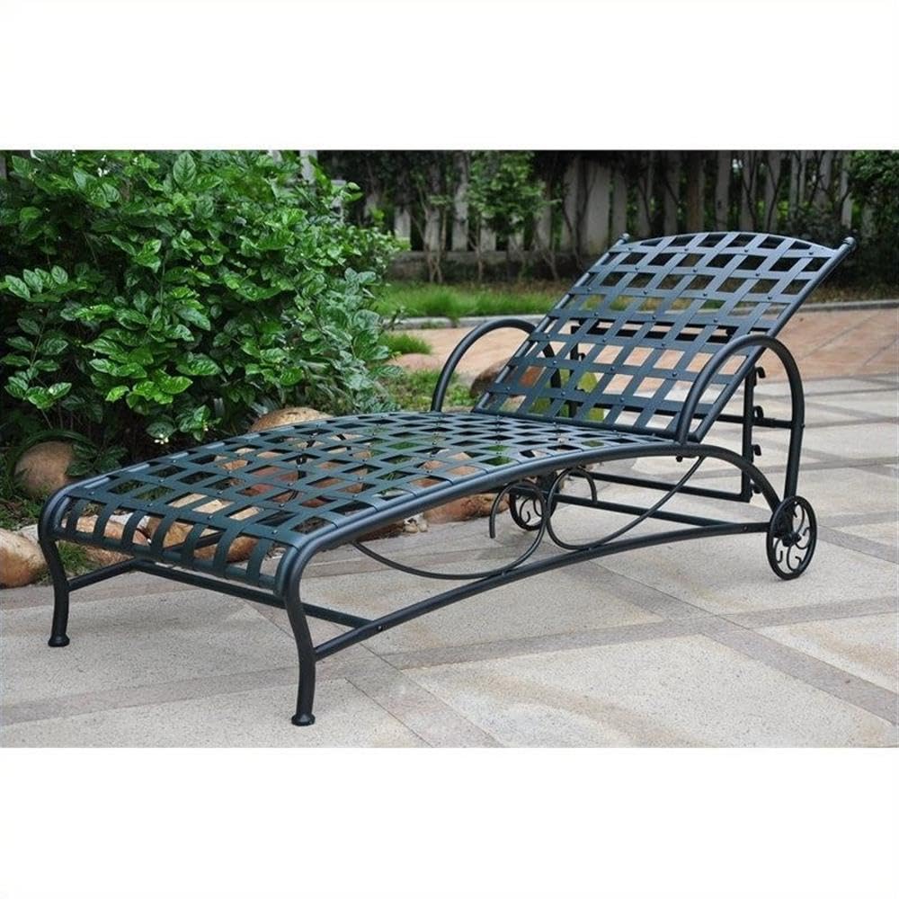Santa Fe Nailhead Single Multi Position Chaise Lounge -Verdi Green