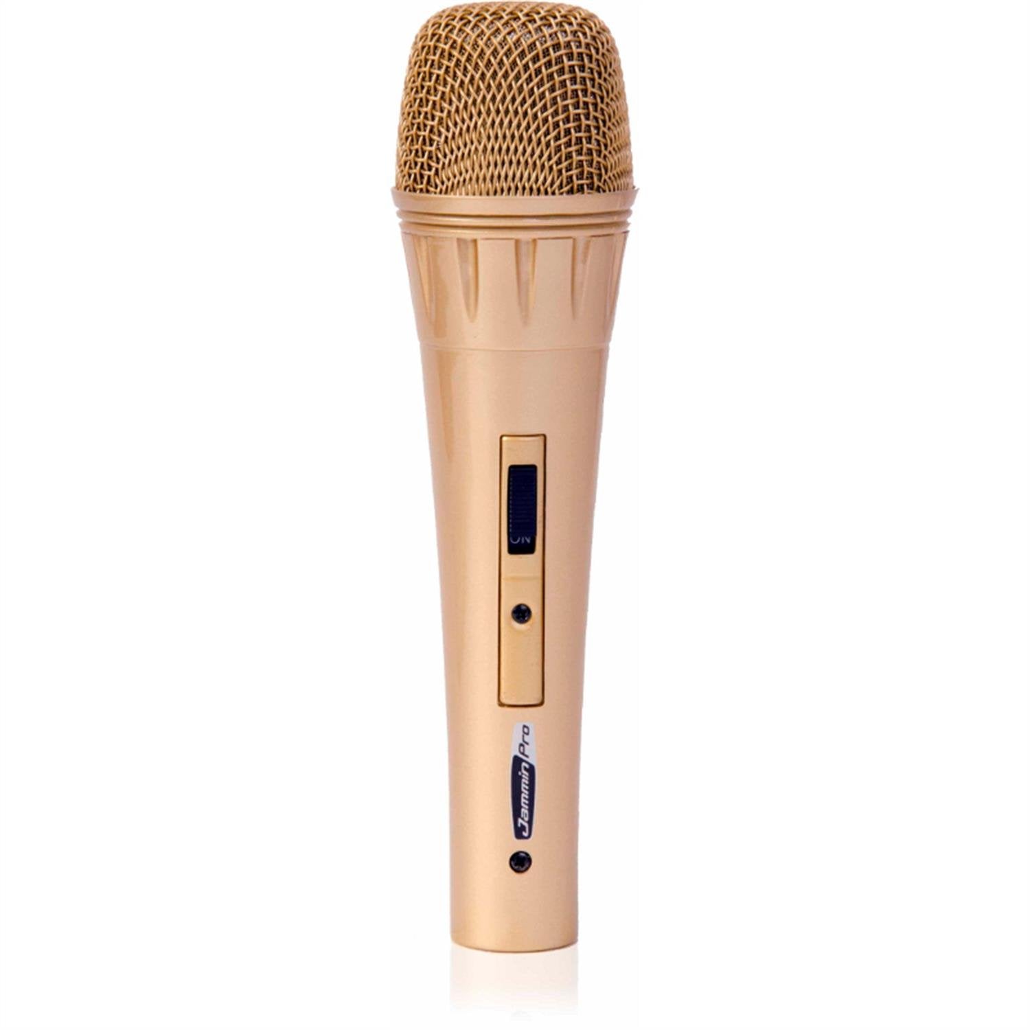 Gold Colored Unidirectional Microphone & XLR Jack Cable & Karaoke Software
