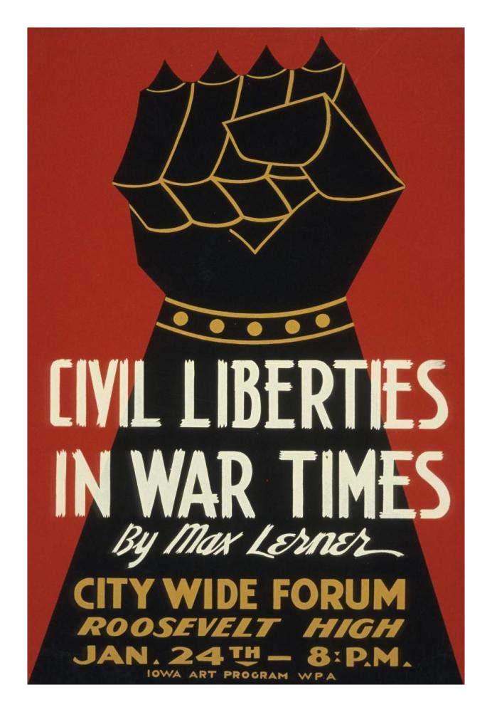 Civil Liberties in War Times - Lecture-Paper Art-18x26”