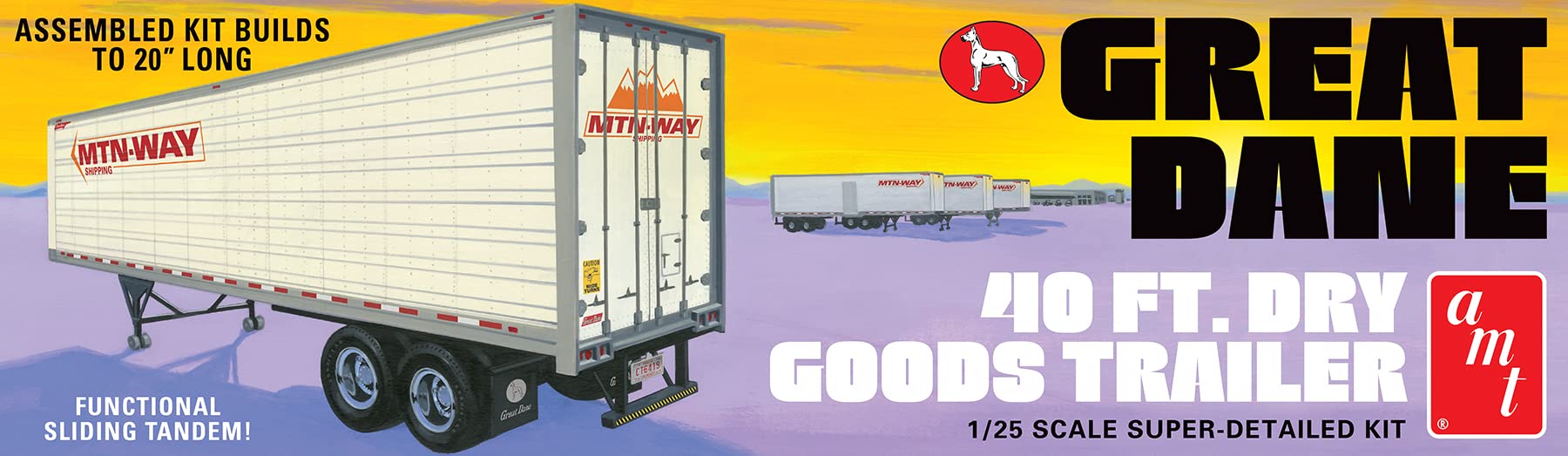 Amt Great Dane Dry Goods Semi Trailer 1:25 Scale Model Kit