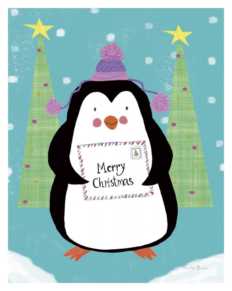 Snowman and Penguin Friends I -Paper Art-30x37”
