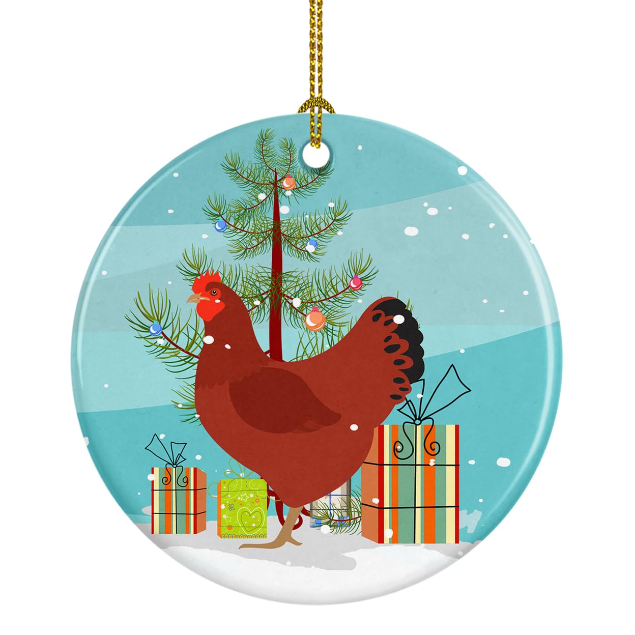 Carolines Treasures New Hampshire Red Chicken Christmas Ceramic Ornament