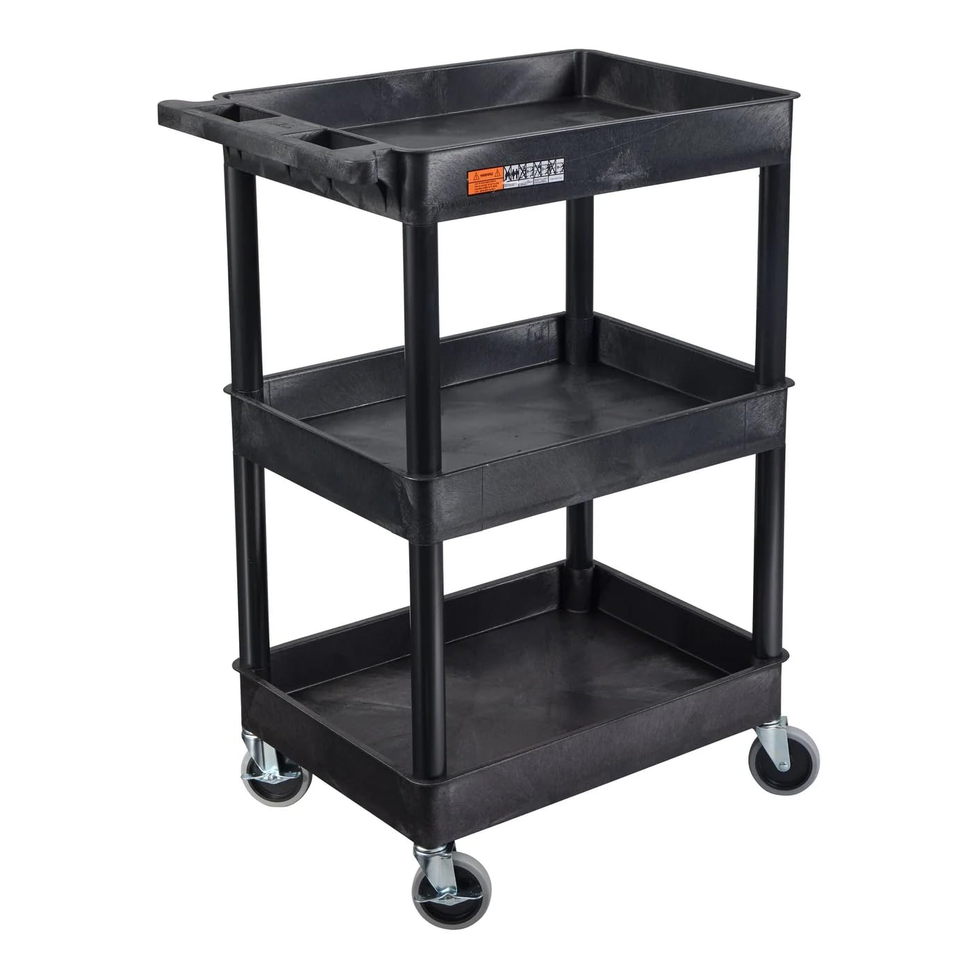 Luxor 3 Shelf Black Tub Cart
