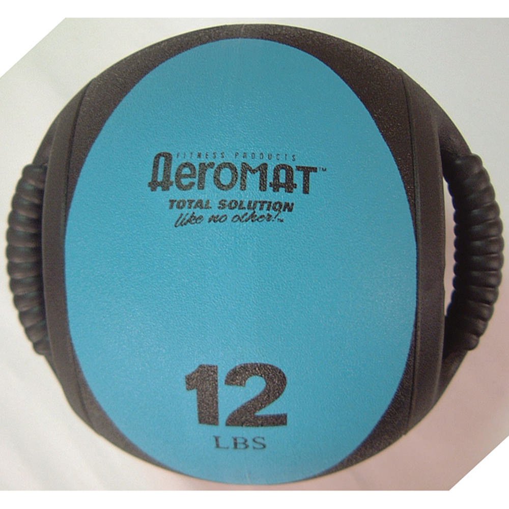 Dual Grip Power Med Ball 9 diameter 12 LB - Black/Teal