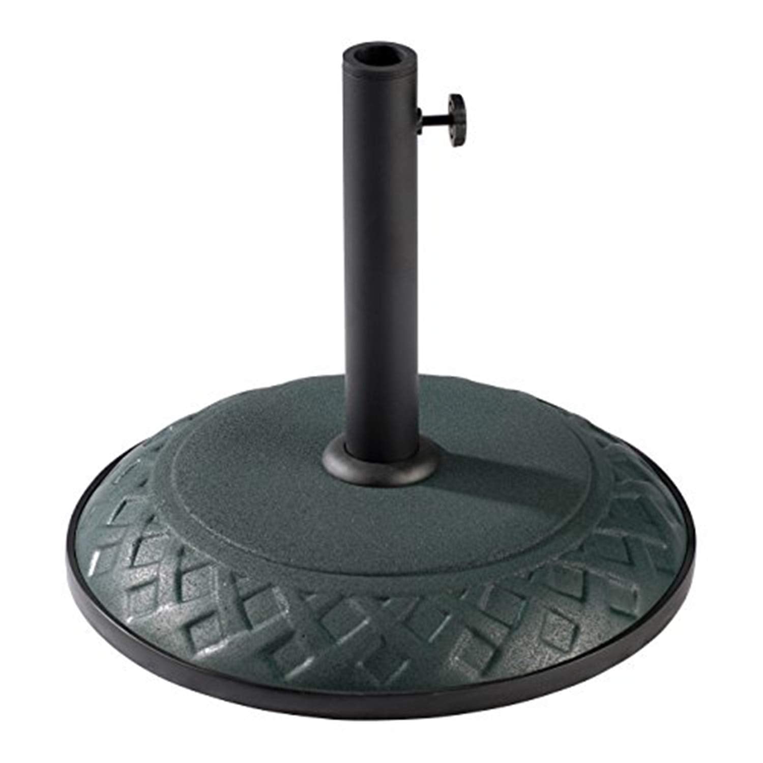 Resin Compound Basket Weave Umbrella Base - Dark Green