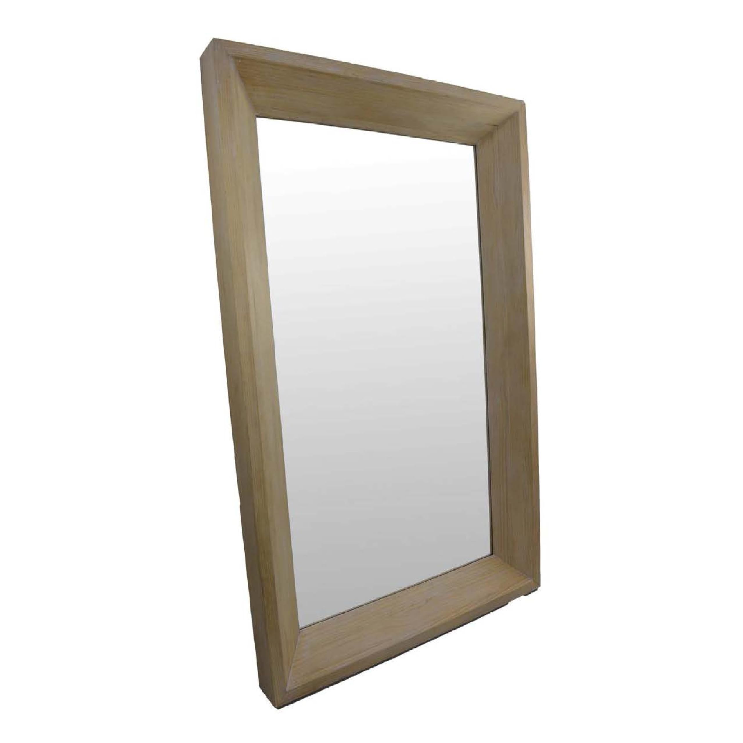 Cisy Floor Mirror, 75 Inch, Light Oak Brown Wood Rectangular Frame