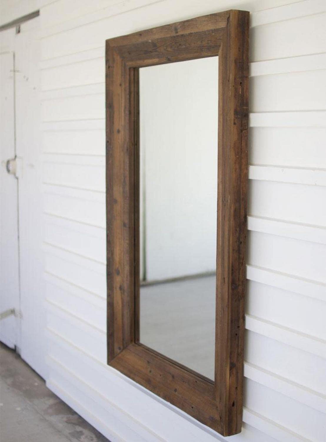 Recycled Rectangle Wood Framed Mirror