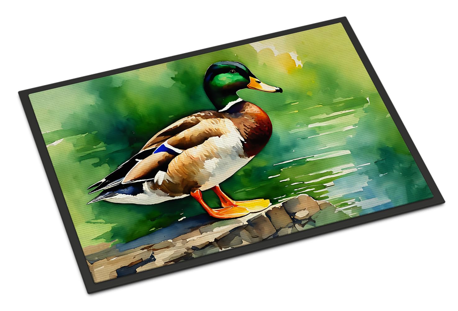 Carolines Treasures DAC3236JMAT Mallard Doormat Front Door Mat Indoor Outdoor Rugs for Entryway, Non Slip Washable Low Pile, 24H X 36W