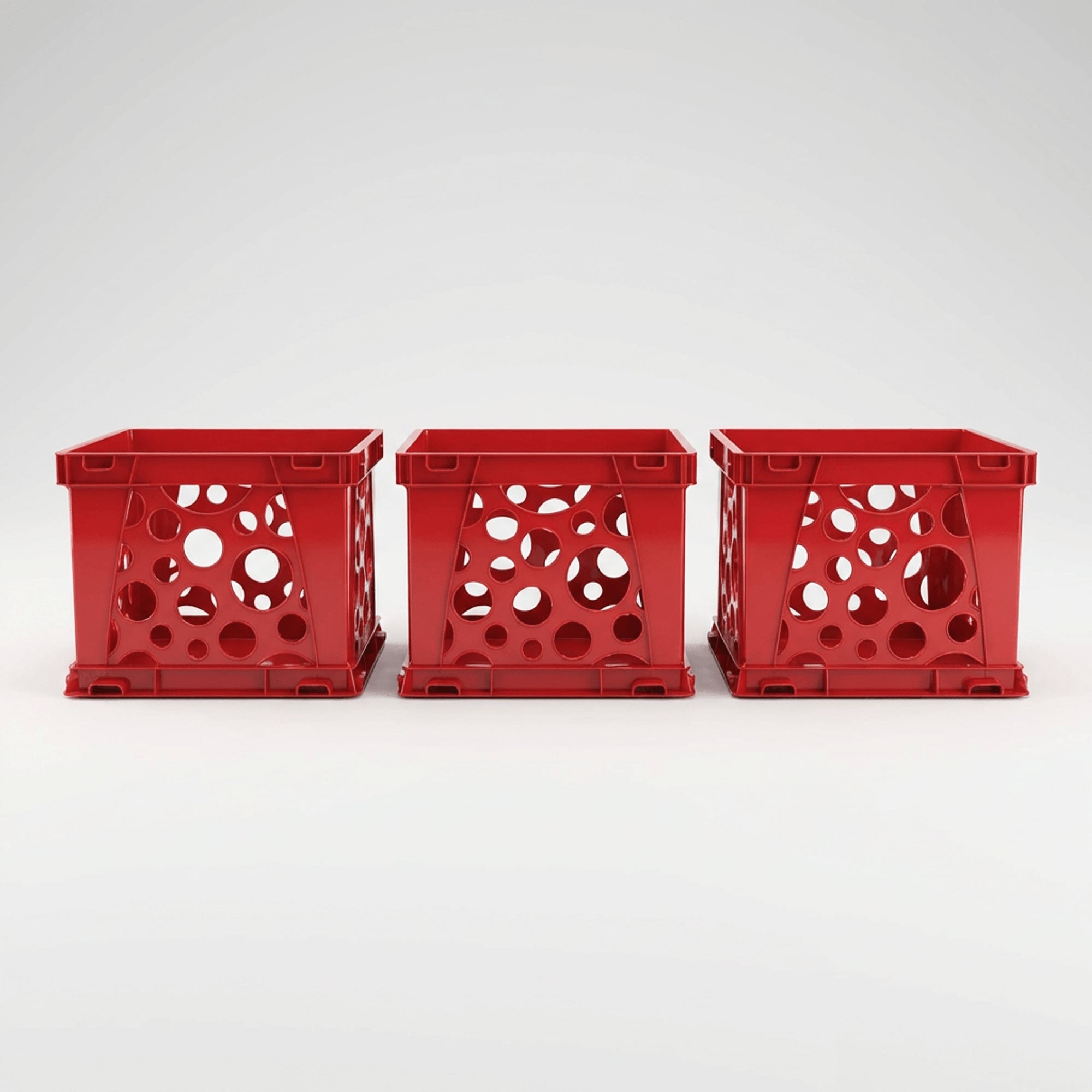 Storex Premium Stackable File Crates (3-Pack) for Letter & Legal Hanging Folders  Durable Red Plastic Storage Bins with Handles  50 lb Capacity Organizer for Office, Home, Classroom