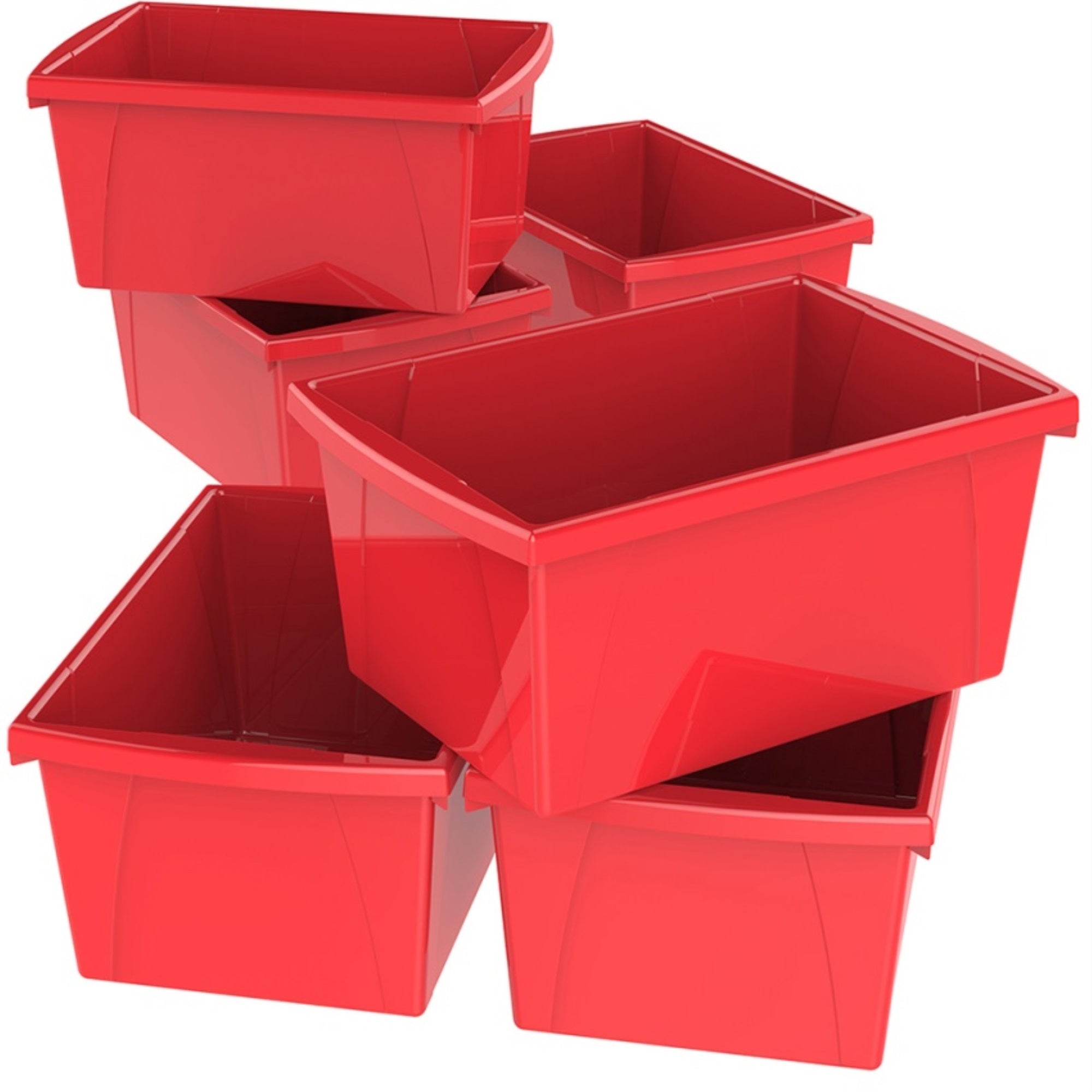 5.5 Gallon (21L) Classroom Storage Bin, Red (Case of 6)