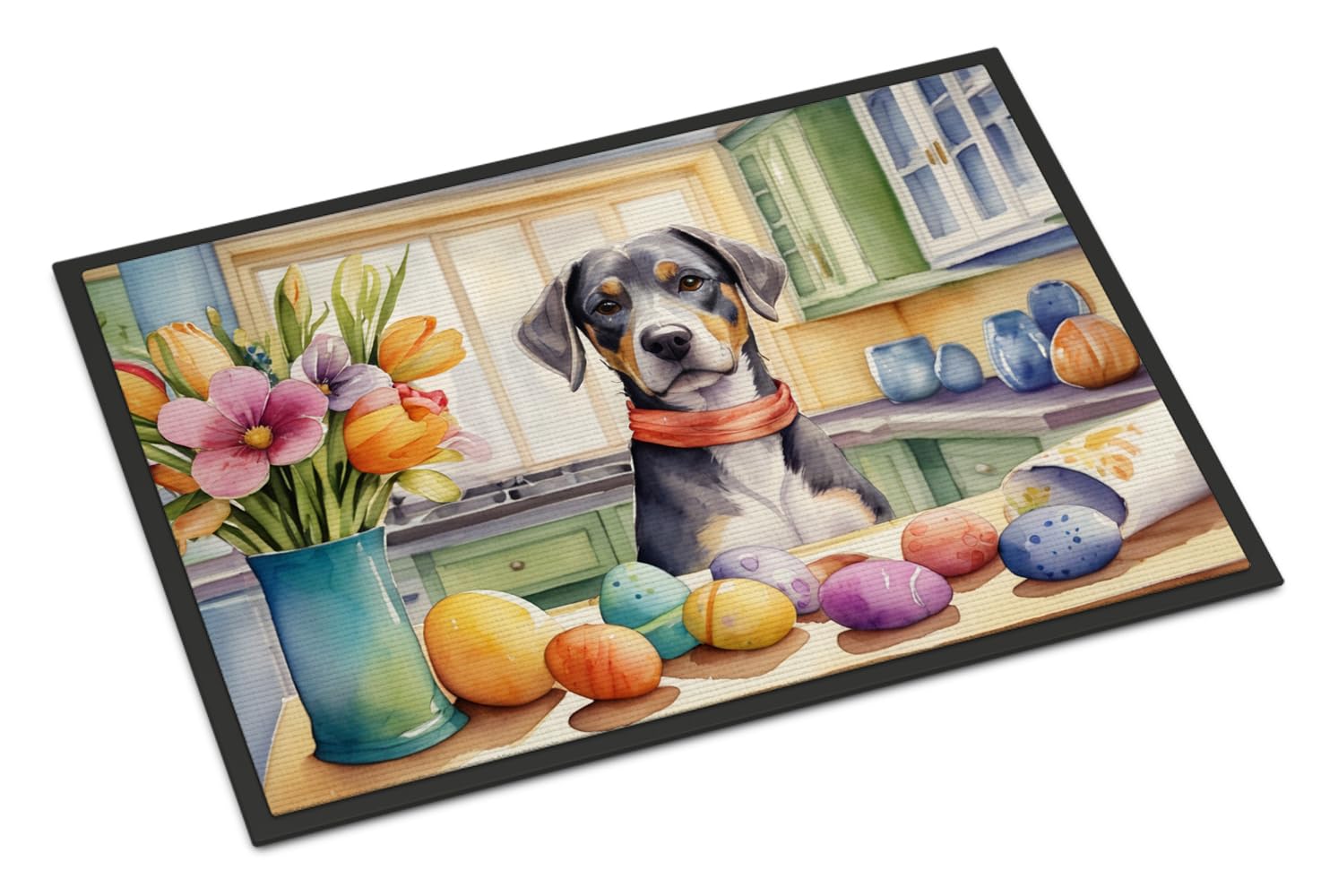 Carolines Treasures DAC6783JMAT Decorating Easter Catahoula Doormat Front Door Mat Indoor Outdoor Rugs for Entryway, Non Slip Washable Low Pile, 24H X 36W