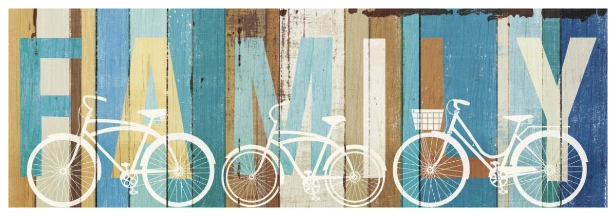Beachscape Bicycle Family -Paper Art-74x26”