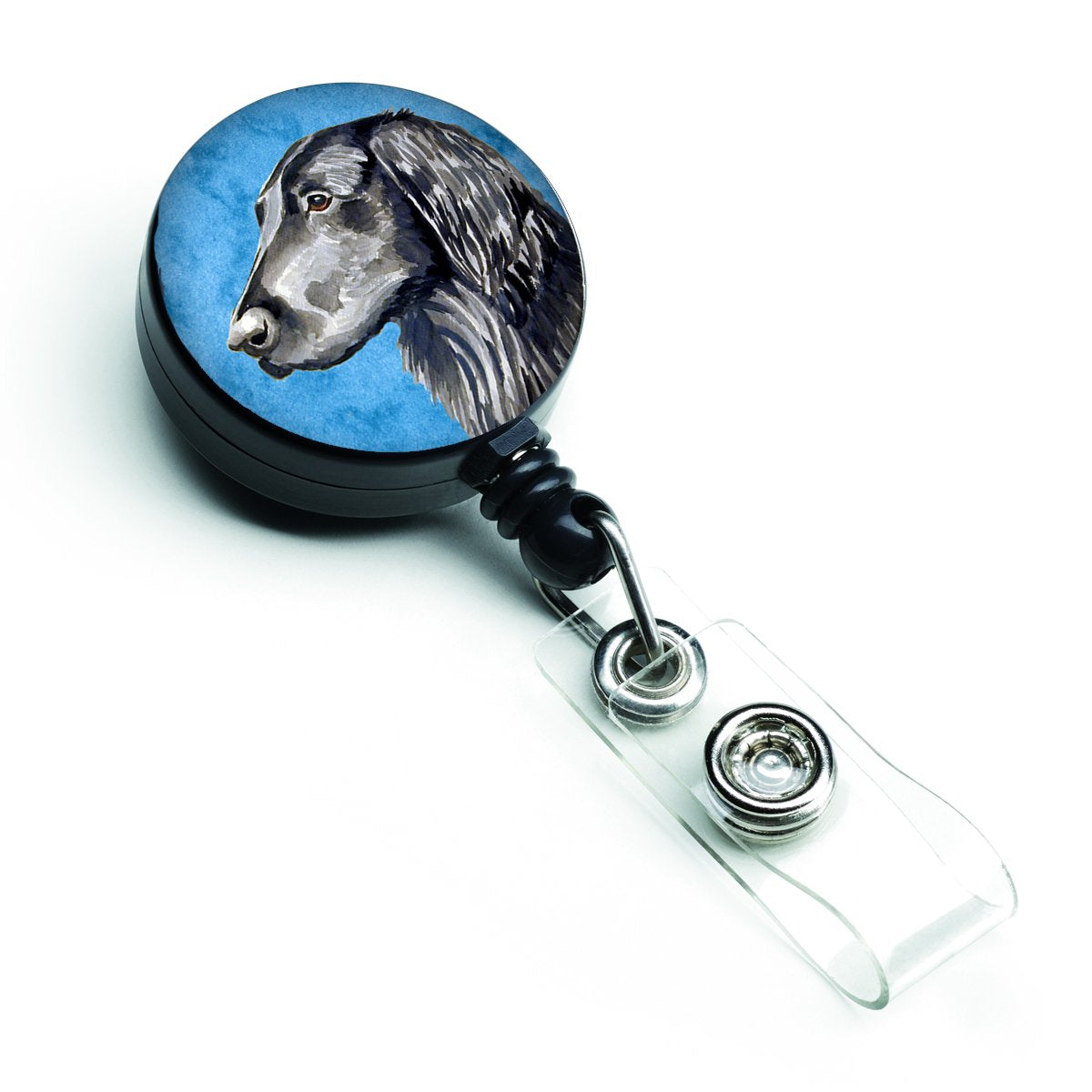 Caroline'S Treasures Lh9366Bubr Blue Flat Coated Retriever Retractable Badge Reel For Nurses Id Badge Holder With Clip Retractab