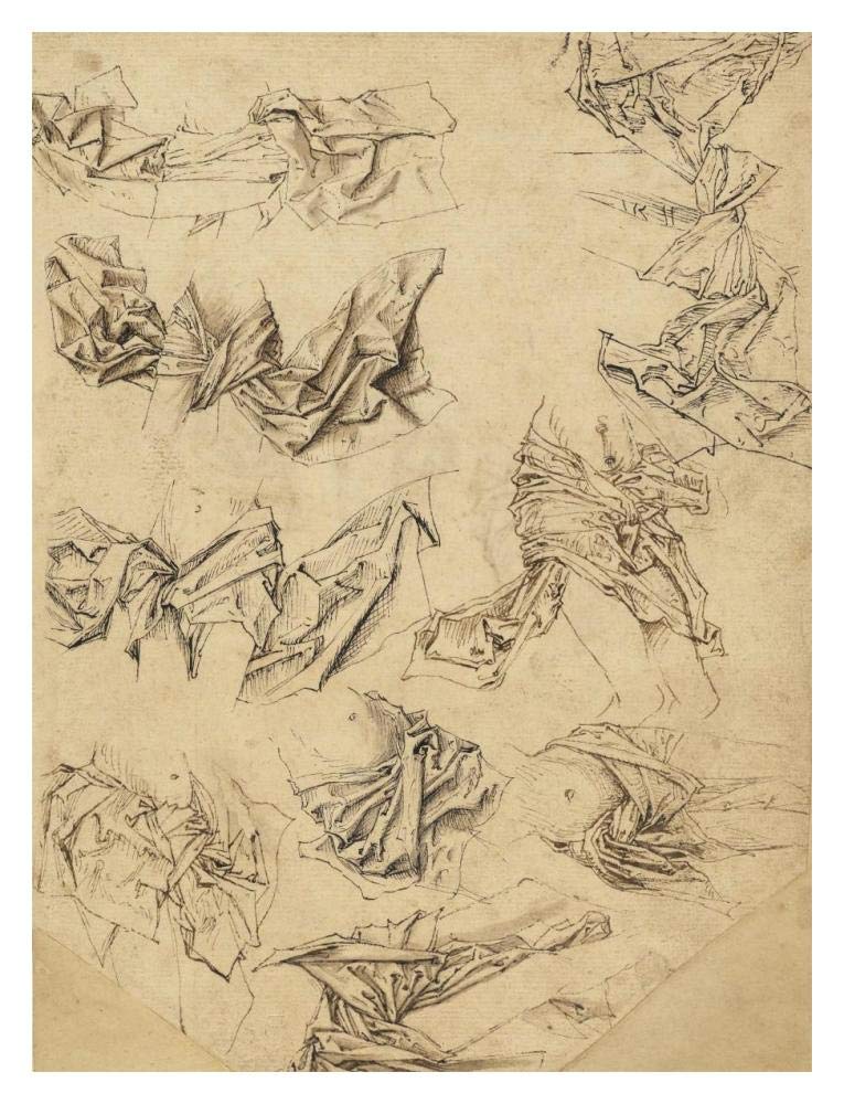 Studies of Christs Loincloth (recto); Studies of Bookbindings and of Christs Loincloth (verso)-Paper Art-14x18”