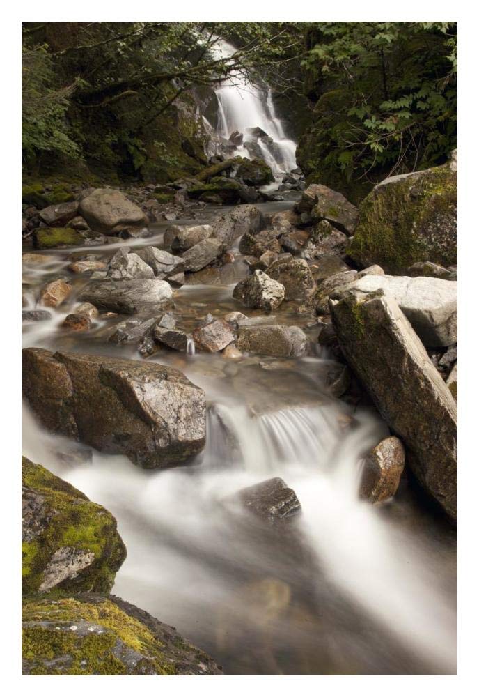 Unnamed waterfall along South Tongass Highway, Ketchikan, Alaska-Paper Art-22x32”