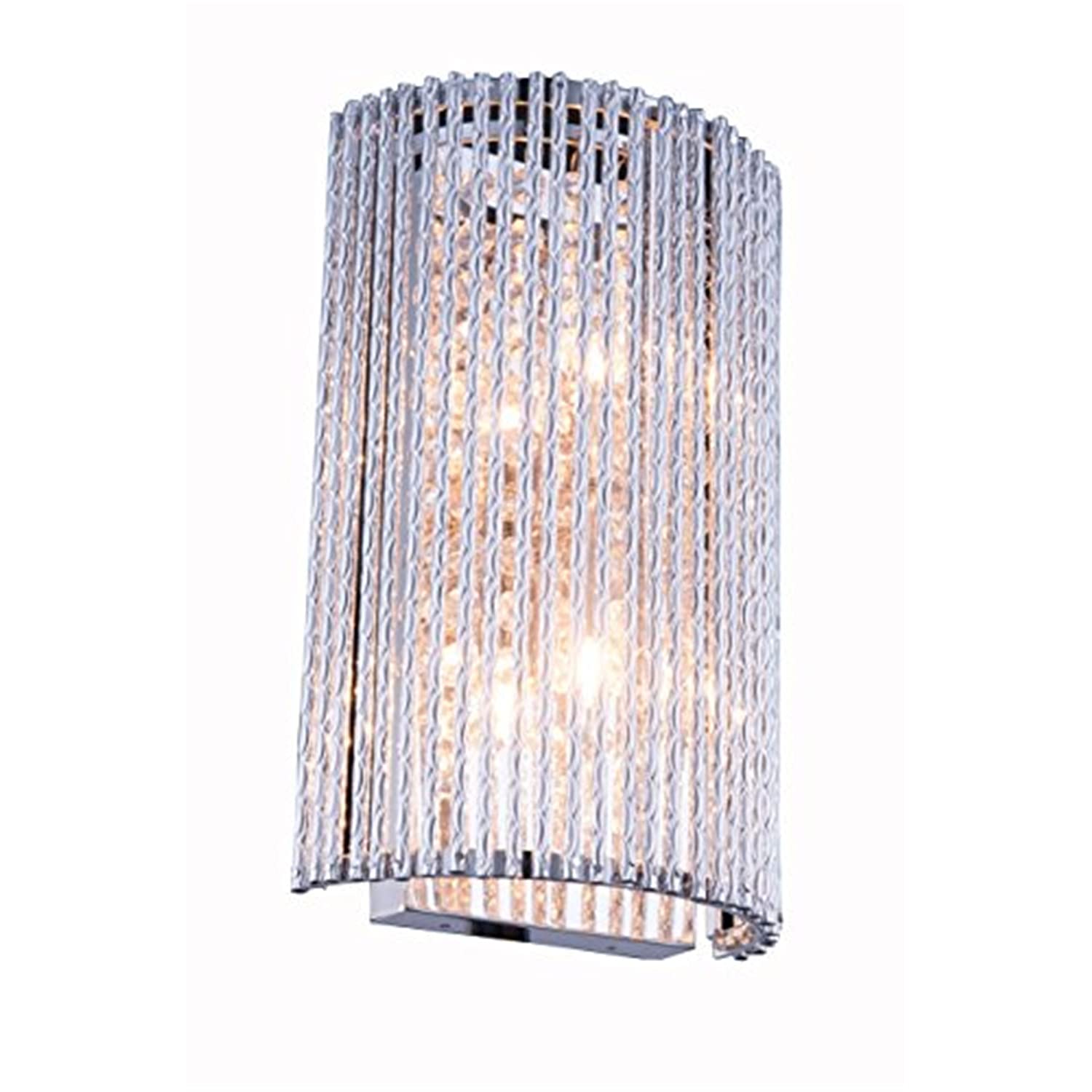 Influx 2 light Chrome Wall Sconce Clear Royal Cut Crystal