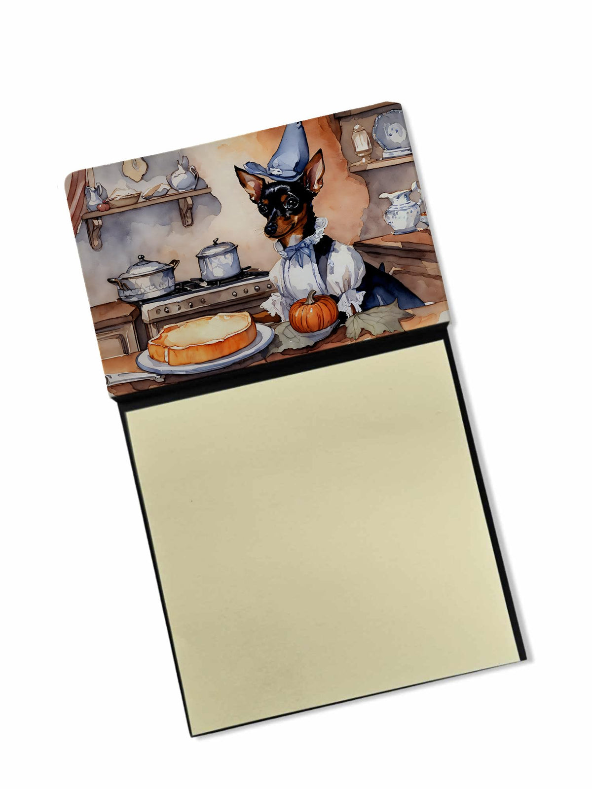 Miniature Pinscher Fall Kitchen Pumpkins Sticky Note Holder