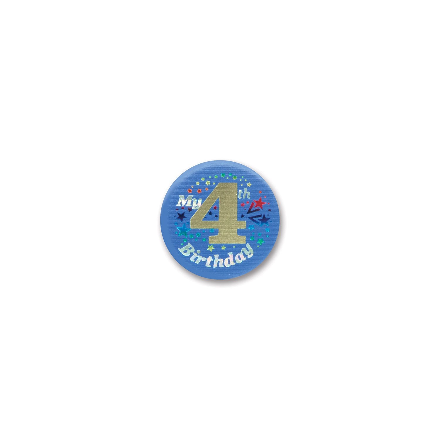 My 4th Birthday Satin Button (Pack of 6)