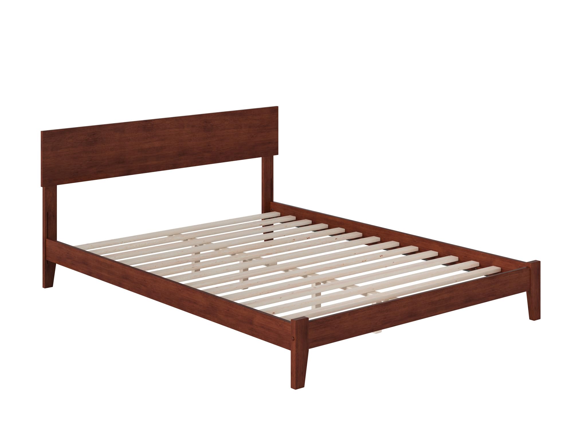 Orlando King Low Profile Solid Wood Platform Bed in Walnut